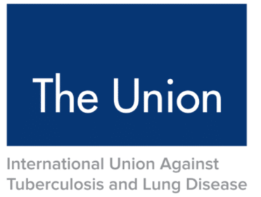 Logo de l'Union Internationale contre la Tuberculose et les Maladies Pulmonaires, avec texte blanc sur fond bleu