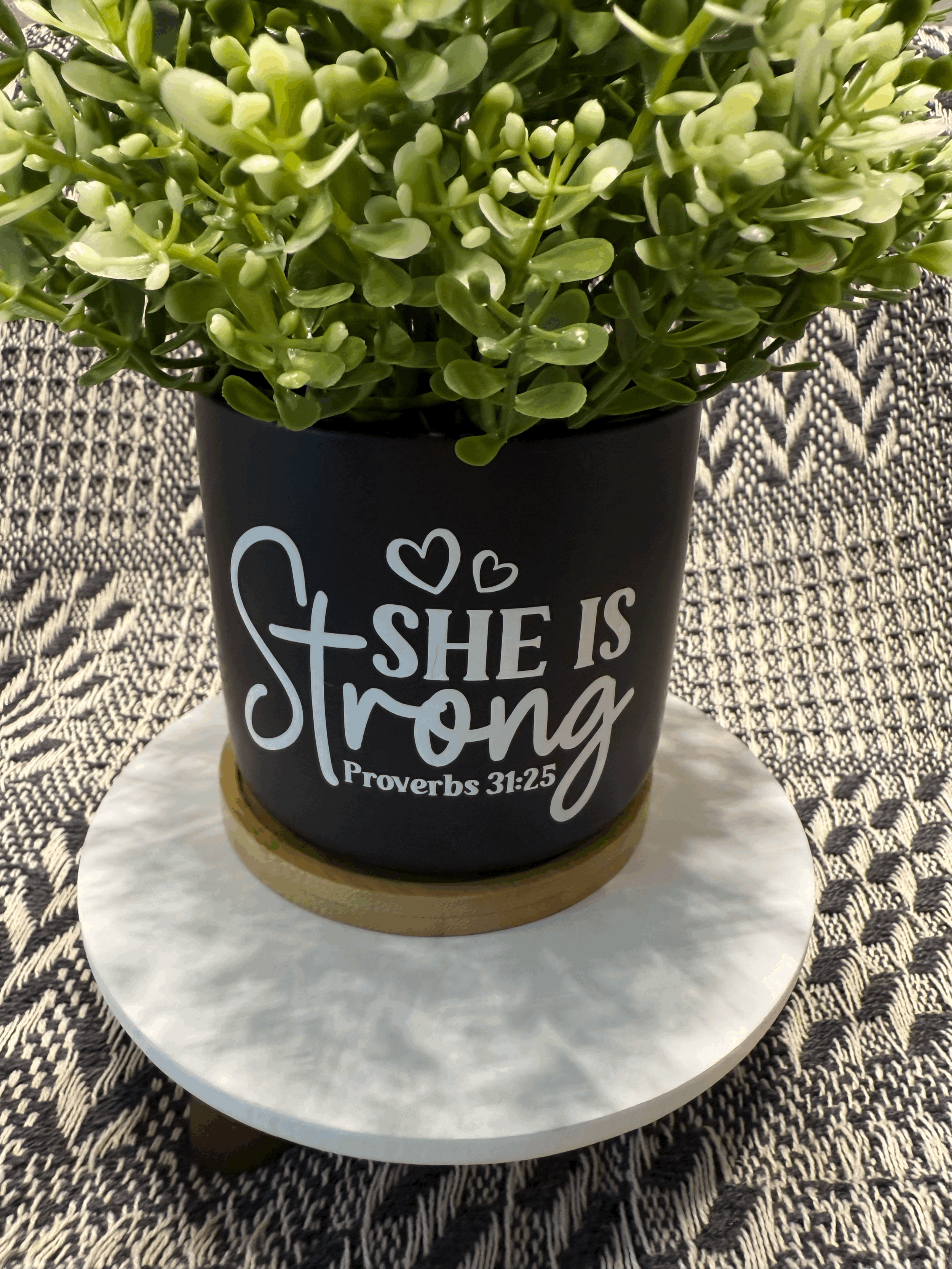 Faith Ceramic Planter She is Strong