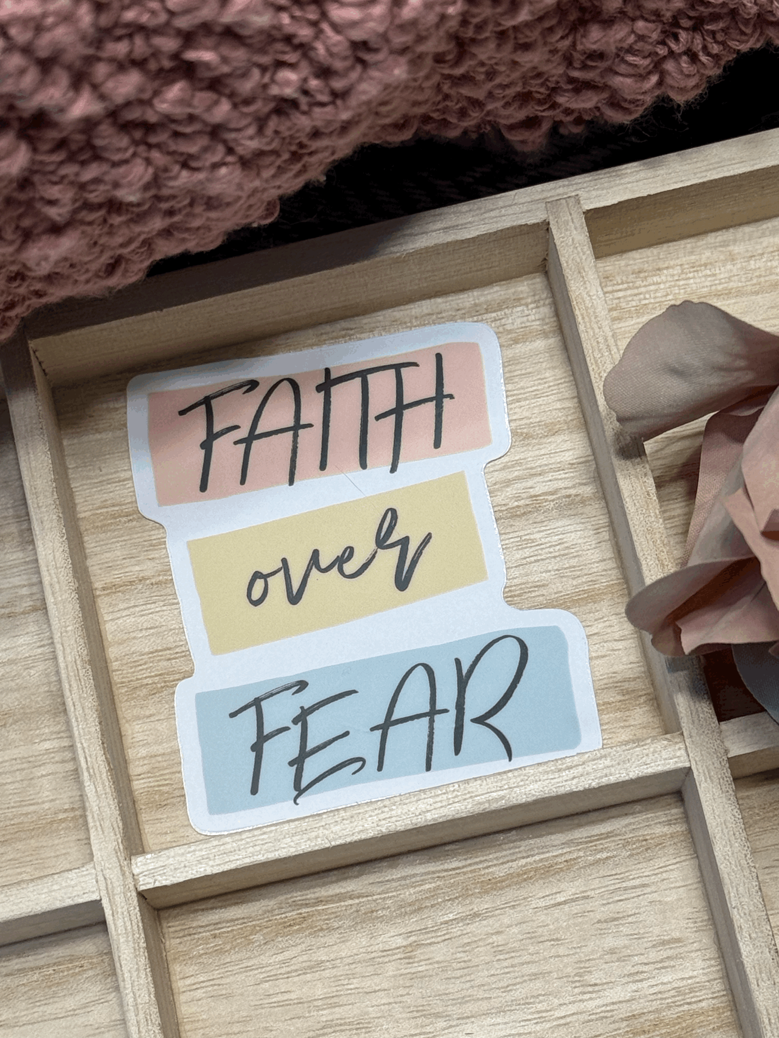 Faith Over Fear Vinyl Sticker - Clear
