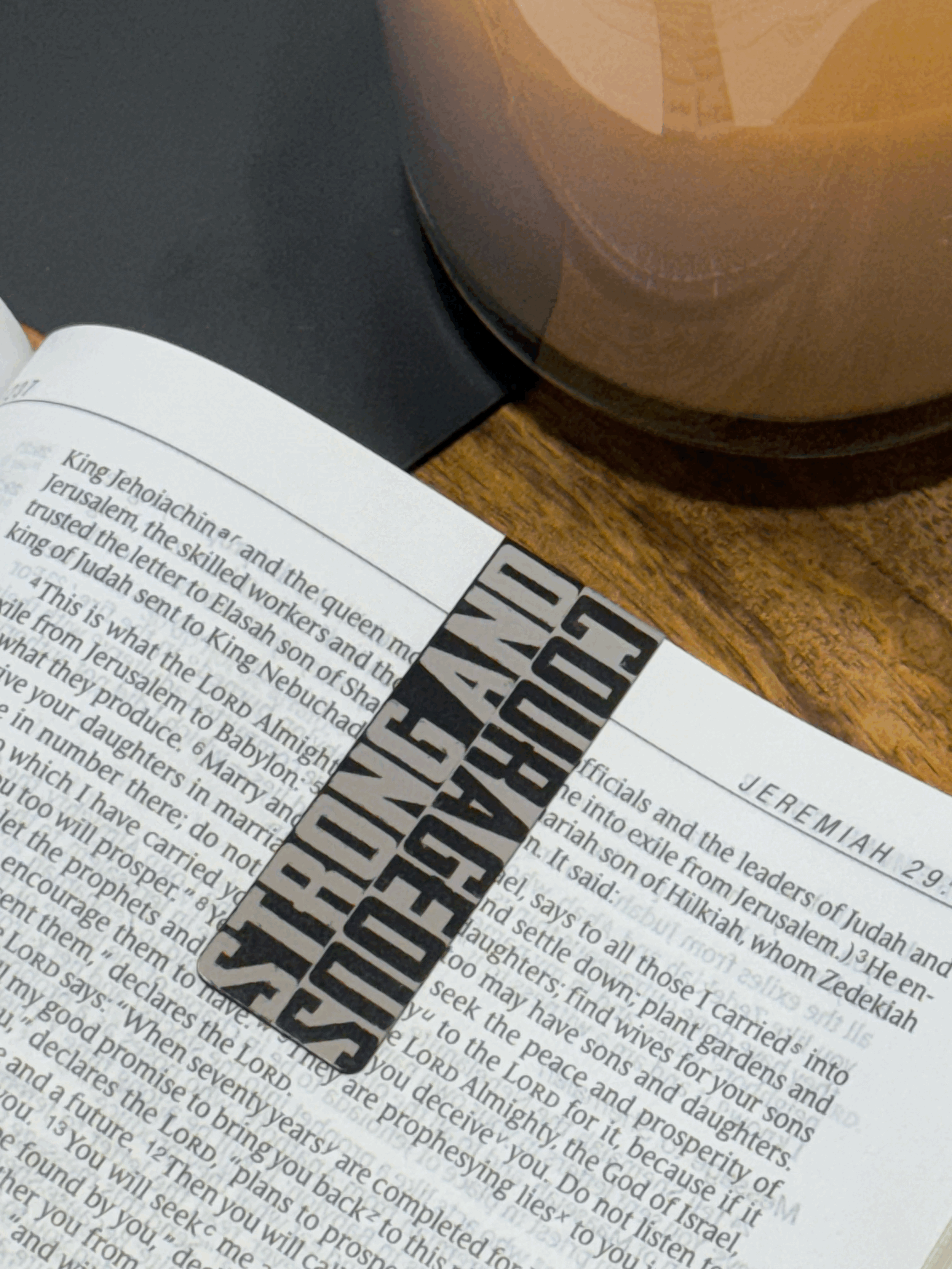 Strong and Courageous Magnetic Bookmark