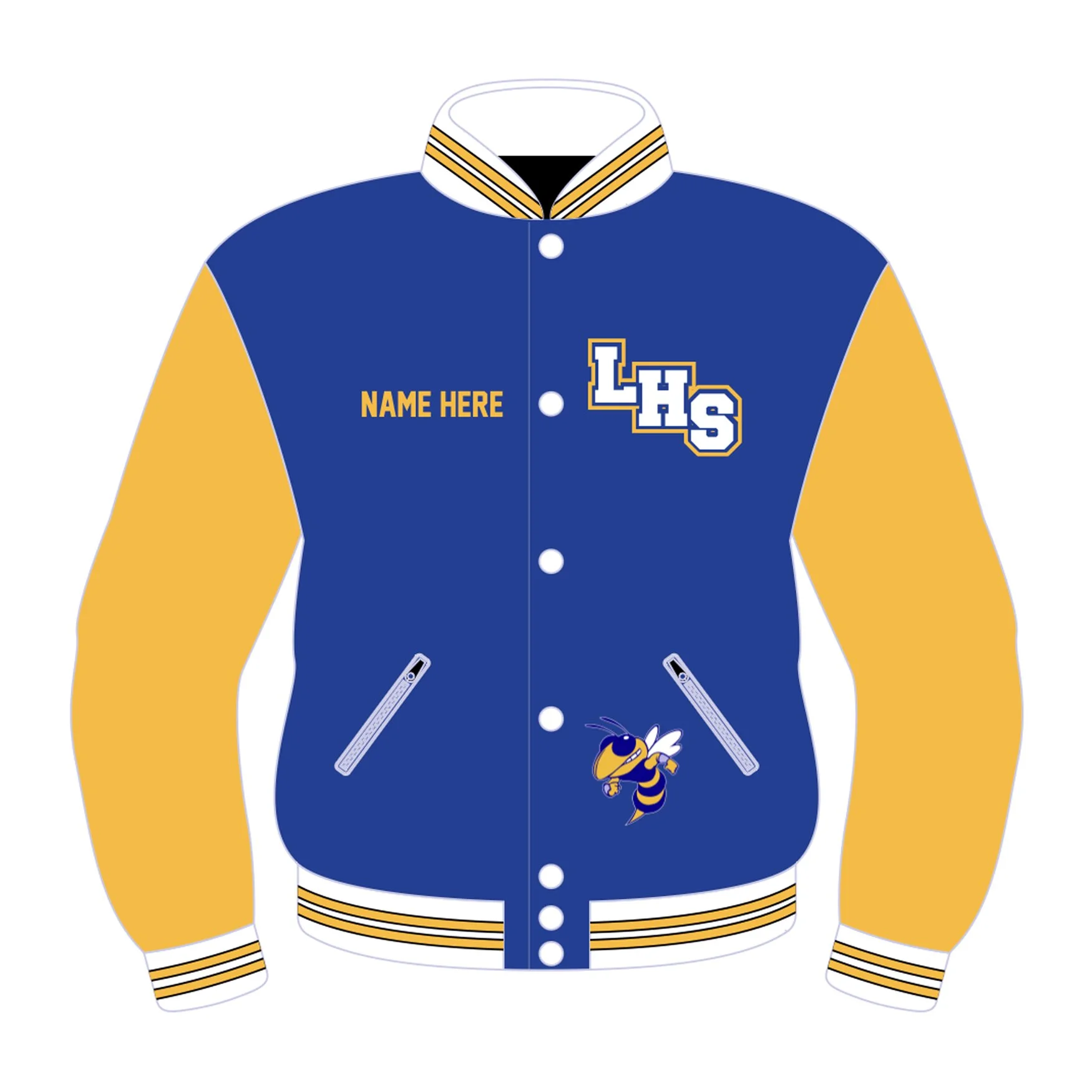 Lincoln Varsity Jacket - Royal Blue/Gold