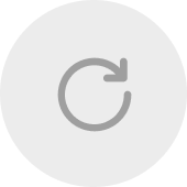 Grijs cirkelpictogram met herlaadsymbool, pijlvorm met bocht in klokwijzerzin.