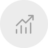 Pictogram van een stijgende grafieklijn met een pijl, symbool voor groei.