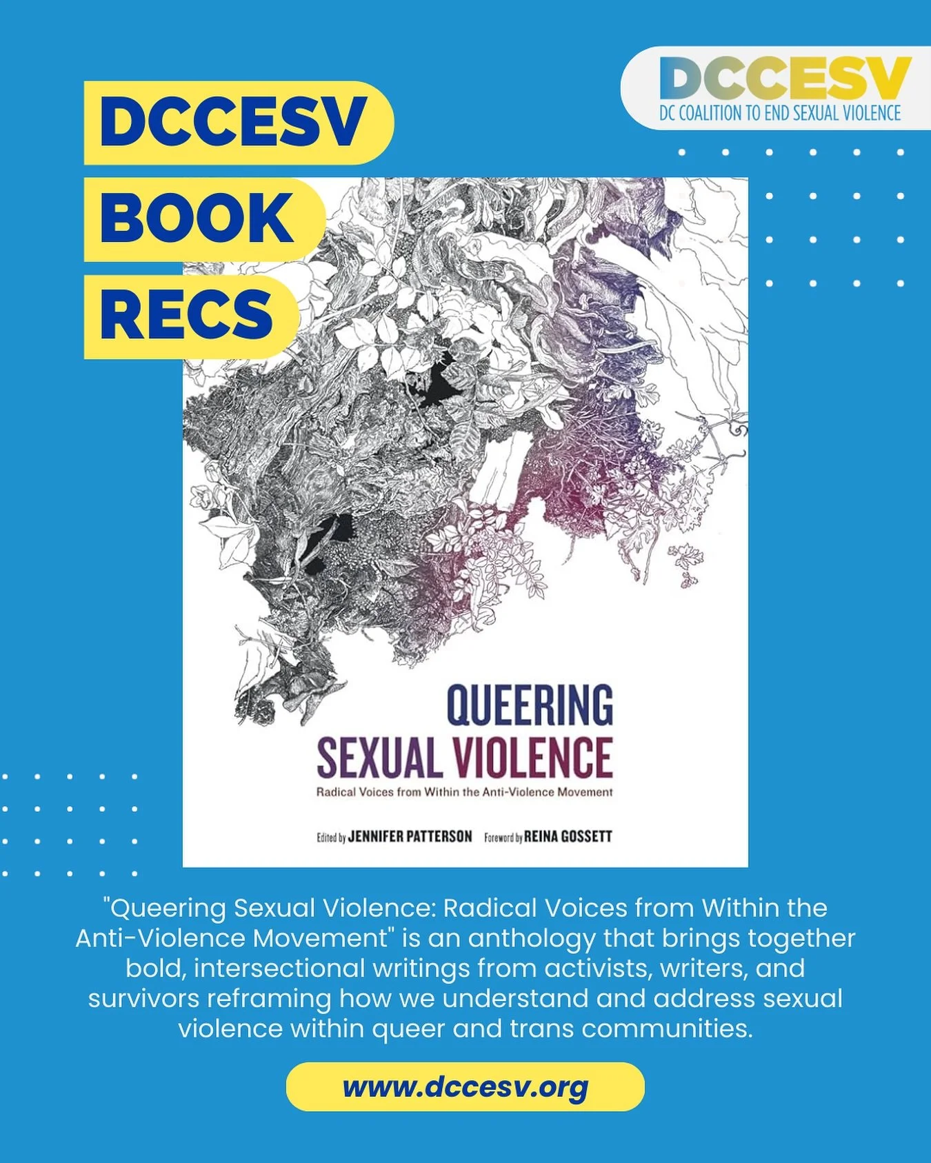 This month, we are highlighting &ldquo;Queering Sexual Violence&rdquo;, an anthology that brings together bold, intersectional writings from activists, writers, and survivors. 

For purchasing, visit queeringsexualviolence.com or visit your local boo
