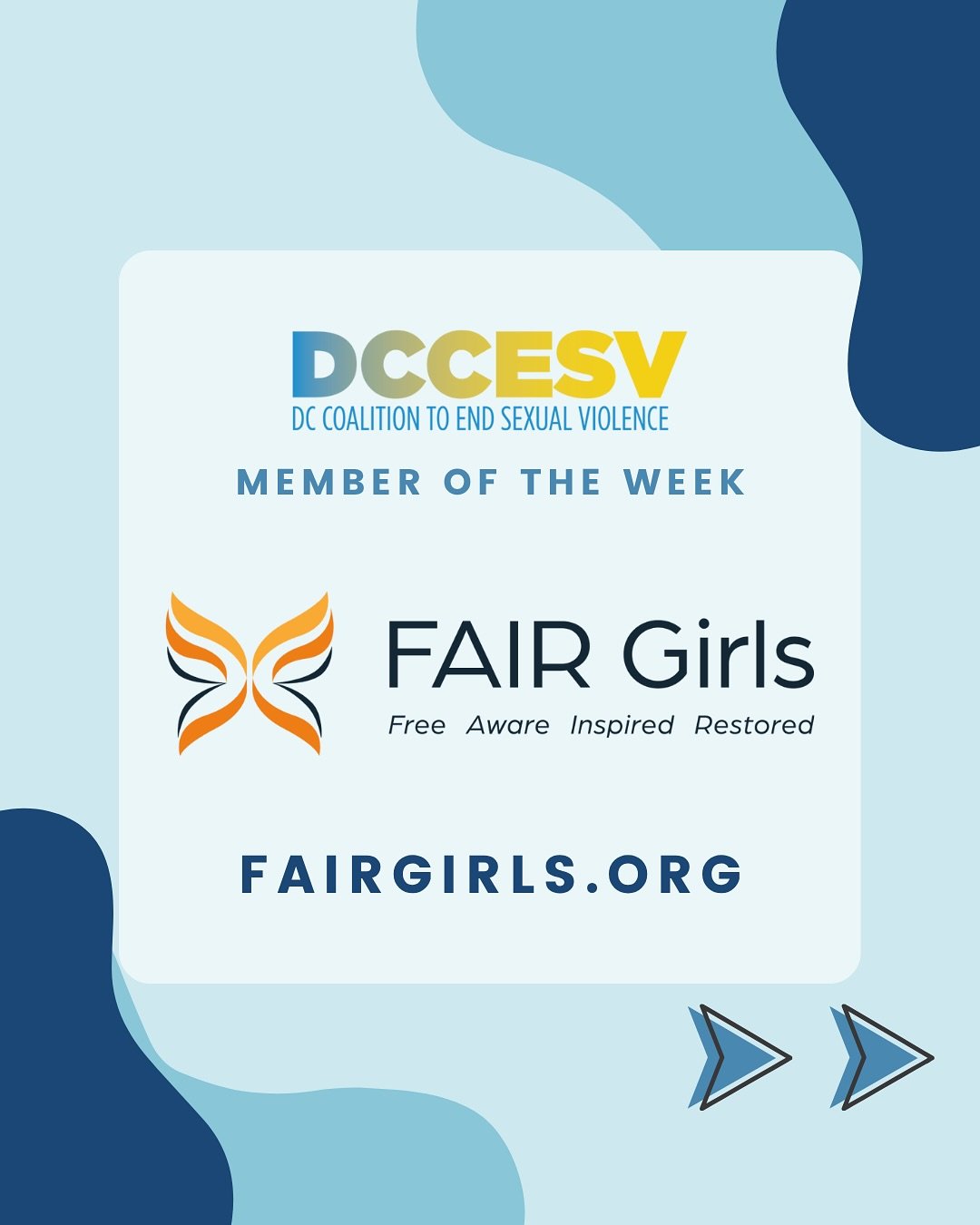 This week, the DC Coalition to End Sexual Violence highlights our Member Organization, FAIR Girls.

FAIR Girls provides intervention and holistic care to female survivors of human trafficking and to young girls who have experienced commercial sexual 