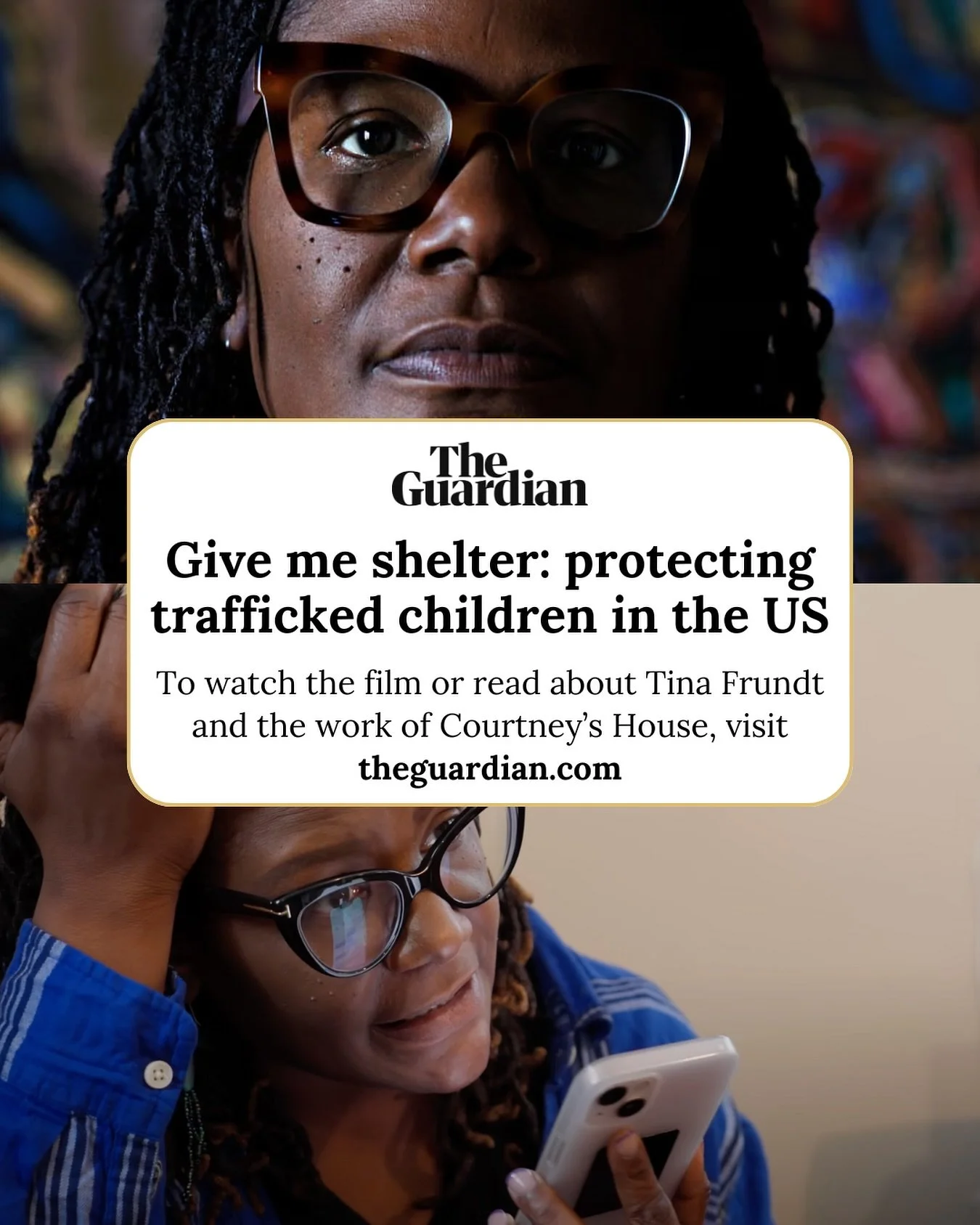 DCCESV is proud to highlight Tina Frundt, the founder of our Member Organization, @officialcourtneyshouse , and her incredible work being featured in The Guardian&rsquo;s new documentary, &ldquo;Give me shelter: protecting trafficked children in the 