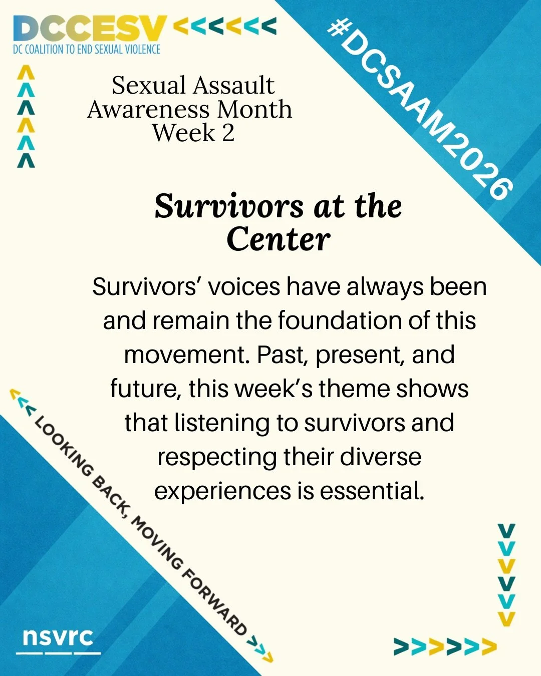 Survivors&rsquo; voices have always been and remain the foundation of this movement. Past, present, and future, this week&rsquo;s theme shows that listening to survivors and respecting their diverse experiences is essential 🩵

Watching the film, Nam
