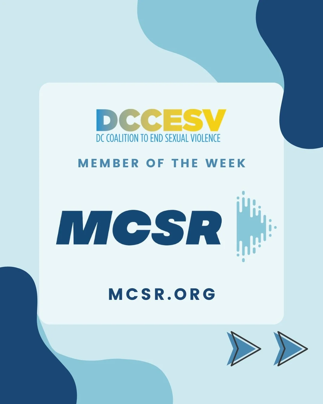 This week, the DC Coalition to End Sexual Violence highlights our Member Organization, MCSR 🩵

MCSR (formerly Men Can Stop Rape) is a nonprofit organization focused on preventing gender-based violence by promoting healthy masculinity and empowered w