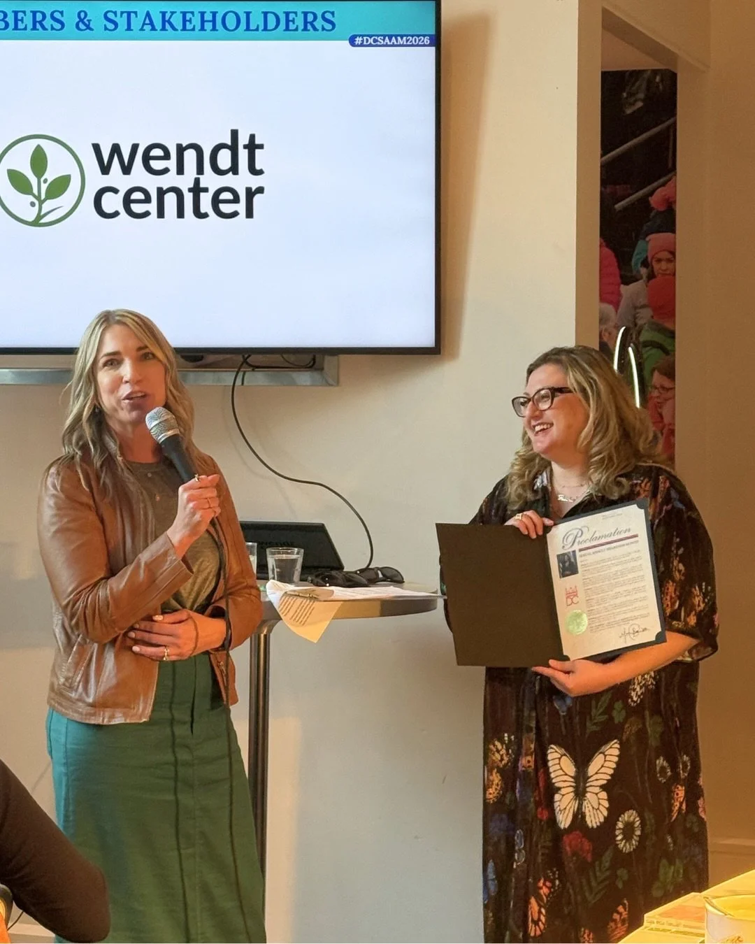 What a night!🎉 Our second annual SAAM Happy Hour at @hotelzena brought together members of our community to connect and recognize our ongoing progress in preventing and ending sexual violence. 

While together, we got the chance to present this year