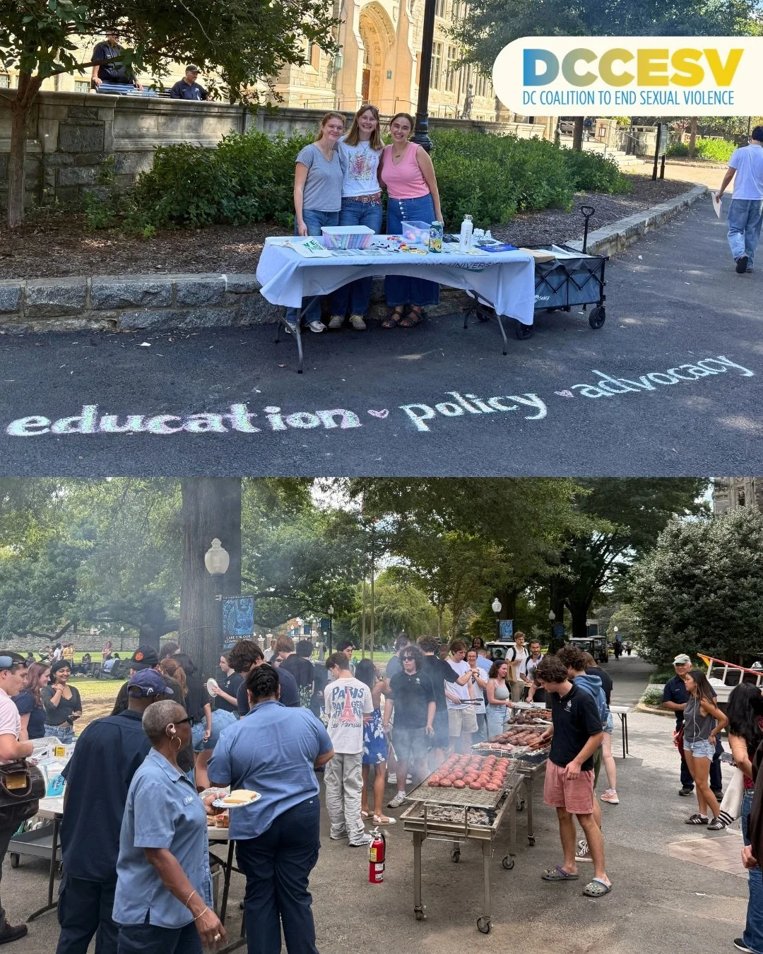 Last Friday, we teamed up with @gu_sape and @gugs_georgetown to table on campus. Students stopped by for a burger and left knowing where to find support through ASK DC.

With September being National Campus Safety Awareness Month, we&rsquo;re so glad
