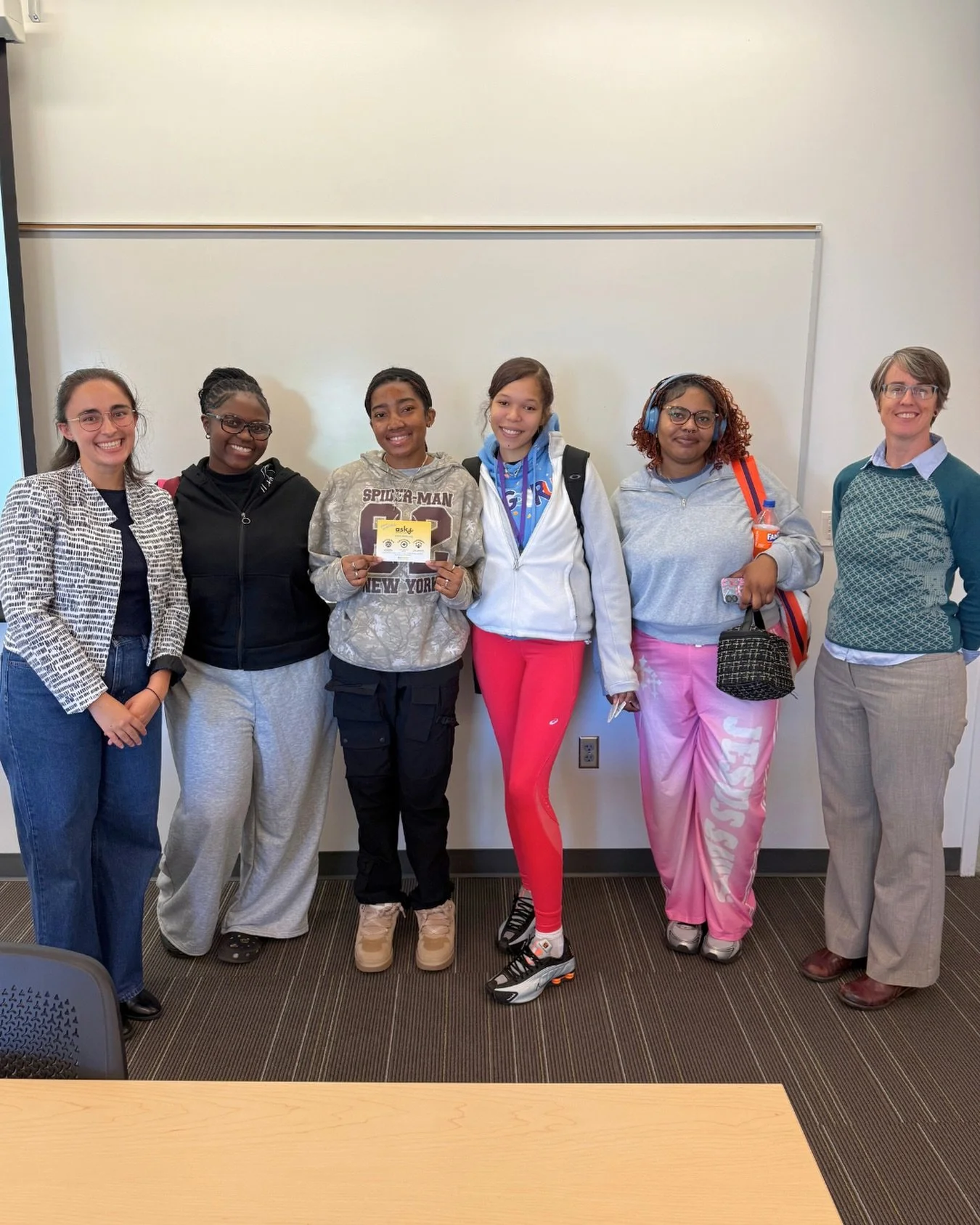 Looking back on another campus visit during National Campus Safety Awareness Month!

We recently visited Trinity Washington University to introduce ASK DC to two classes, connecting with over 40 students. We also shared what coalition work looks like