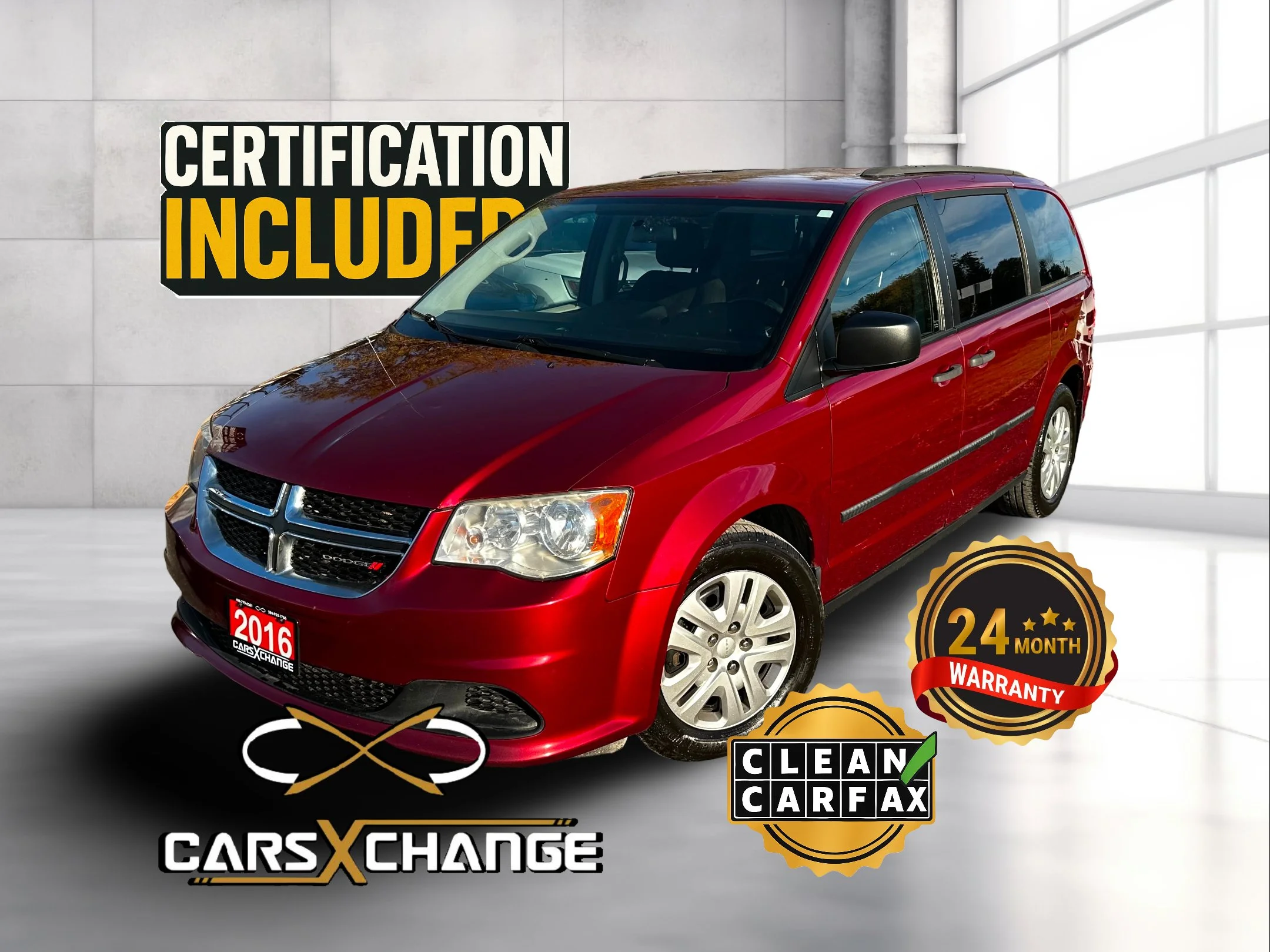 2016 Dodge Grand Caravan CVP CLEAN CARFAX CERTIFY & WARRANTY (152,000KM)