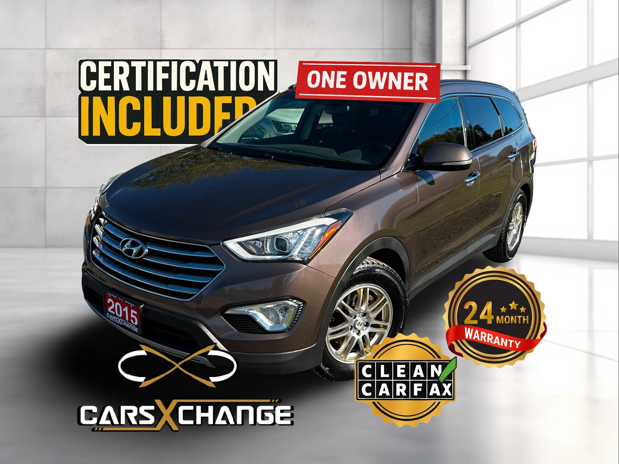 2015 Hyundai Santa Fe XL Limited 6 Passenger AWD ONE OWNER CLEAN CARFAX CERTIFY & WARRANTY (122,000KM)
