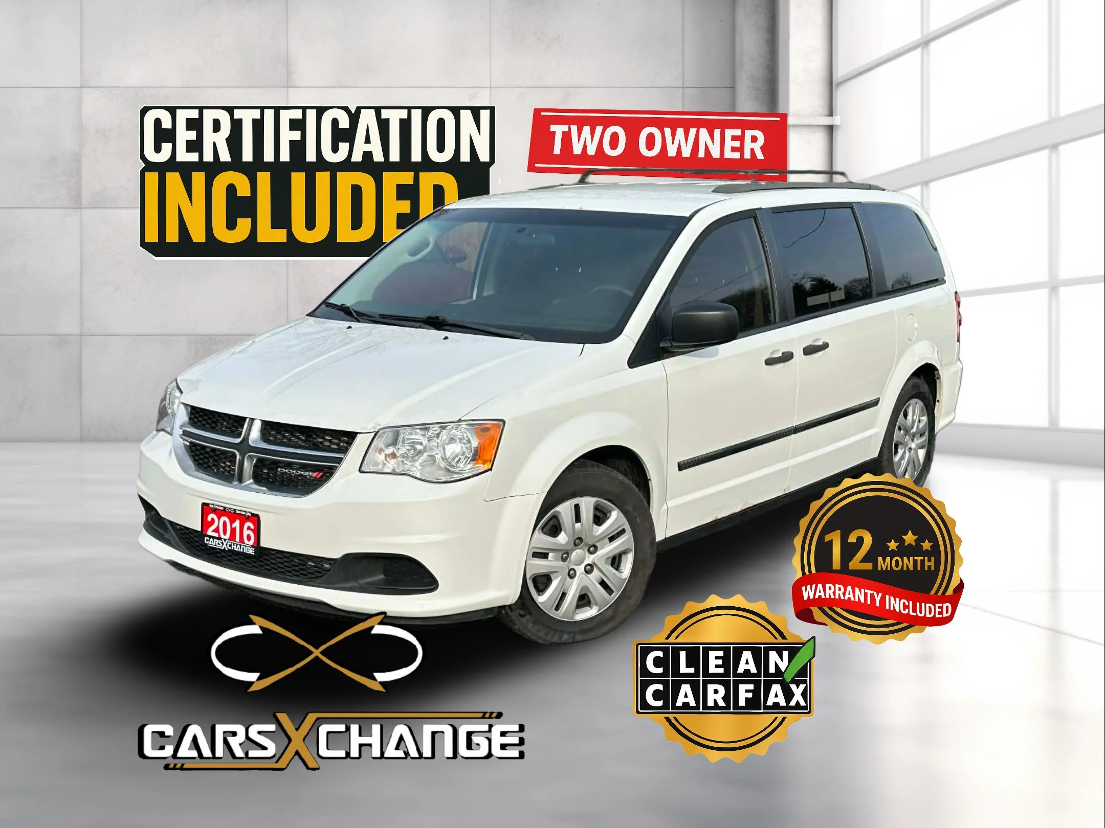 2016 Dodge Grand Caravan Canada Value Package TWO OWNER CLEAN CARFAX CERTIFY & WARRANTY (189,000KM)