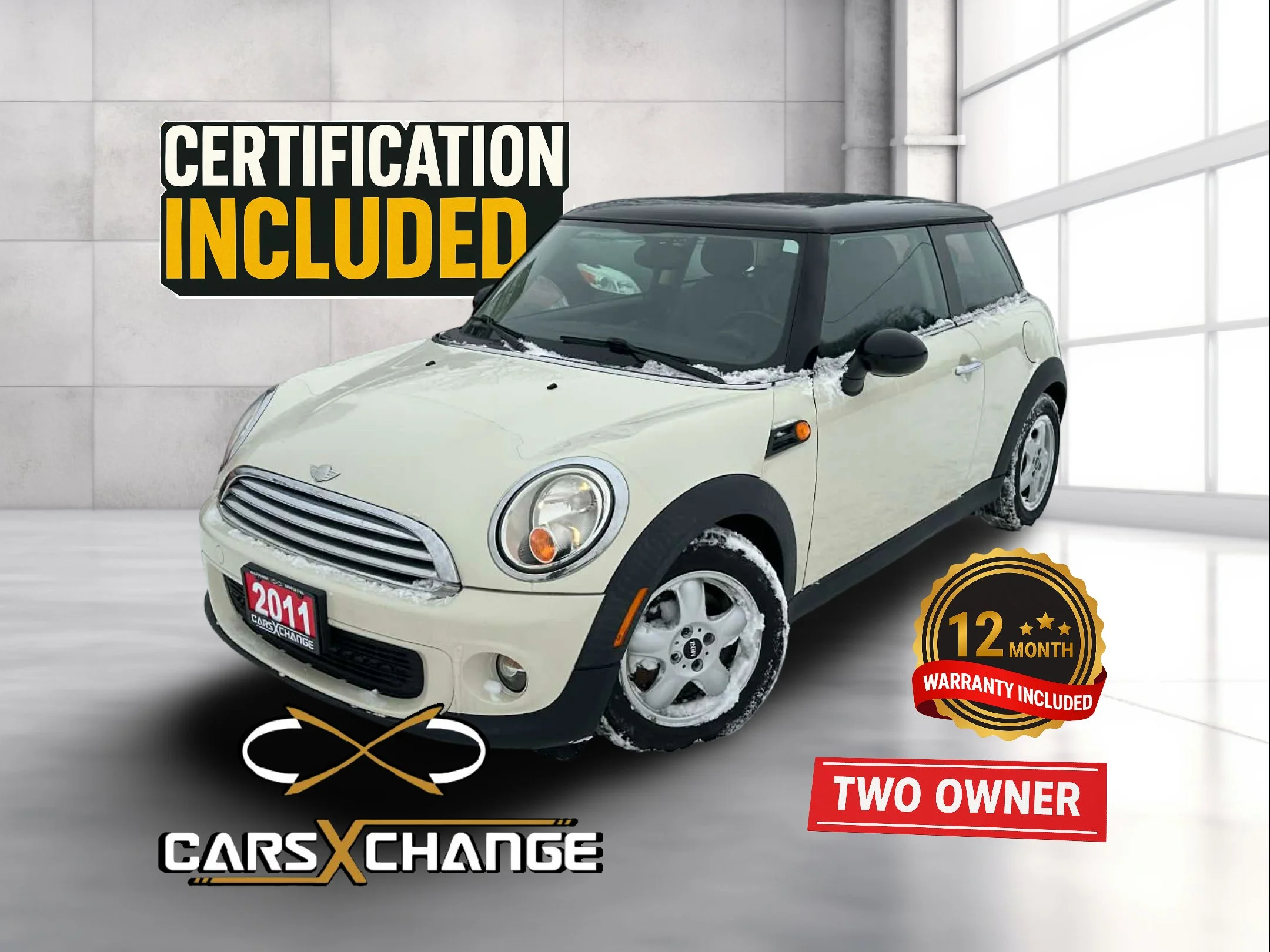 2011 Mini Cooper Hardtop 2Dr Coupe LOW KMS TWO OWNER CERTIFY & WARRANTY (103,000KM)