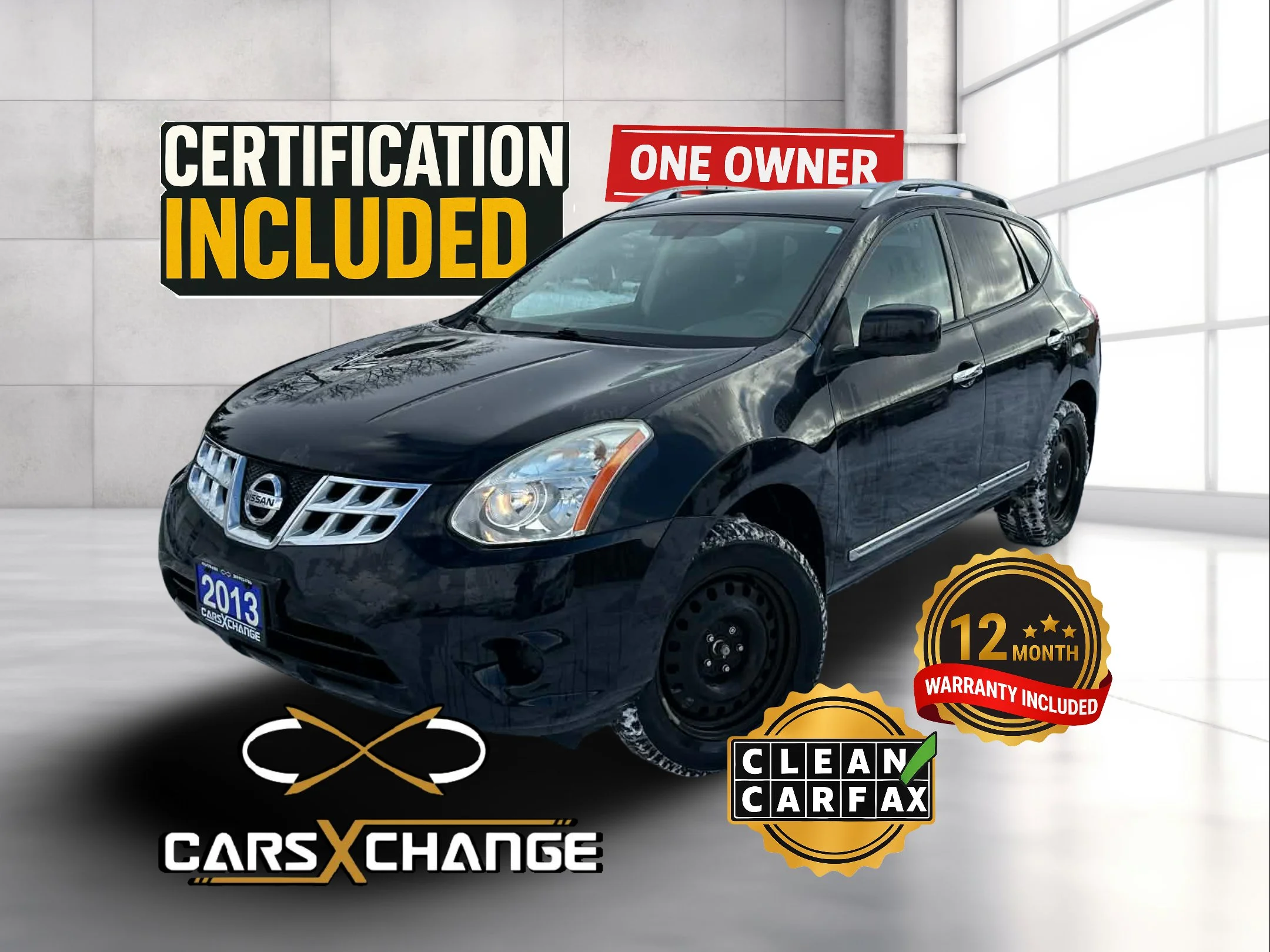 2013 Nissan Rogue SV AWD ONE OWNER CLEAN CARFAX CERTIFY & WARRANTY (115,000KM)