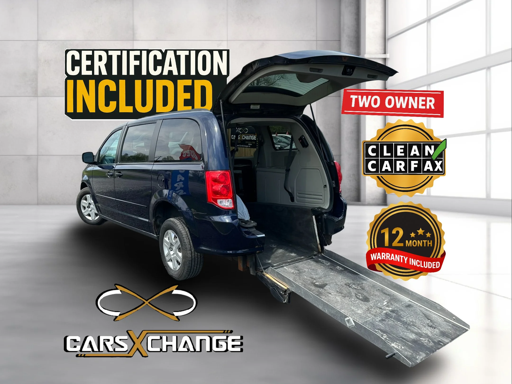 ** SOLD ** 2012 Dodge WHEELCHAIR ACCESSIBLE Grand Caravan SXT TWO OWNER CLEAN CARFAX CERTIFY & WARRANTY (145,000KM)