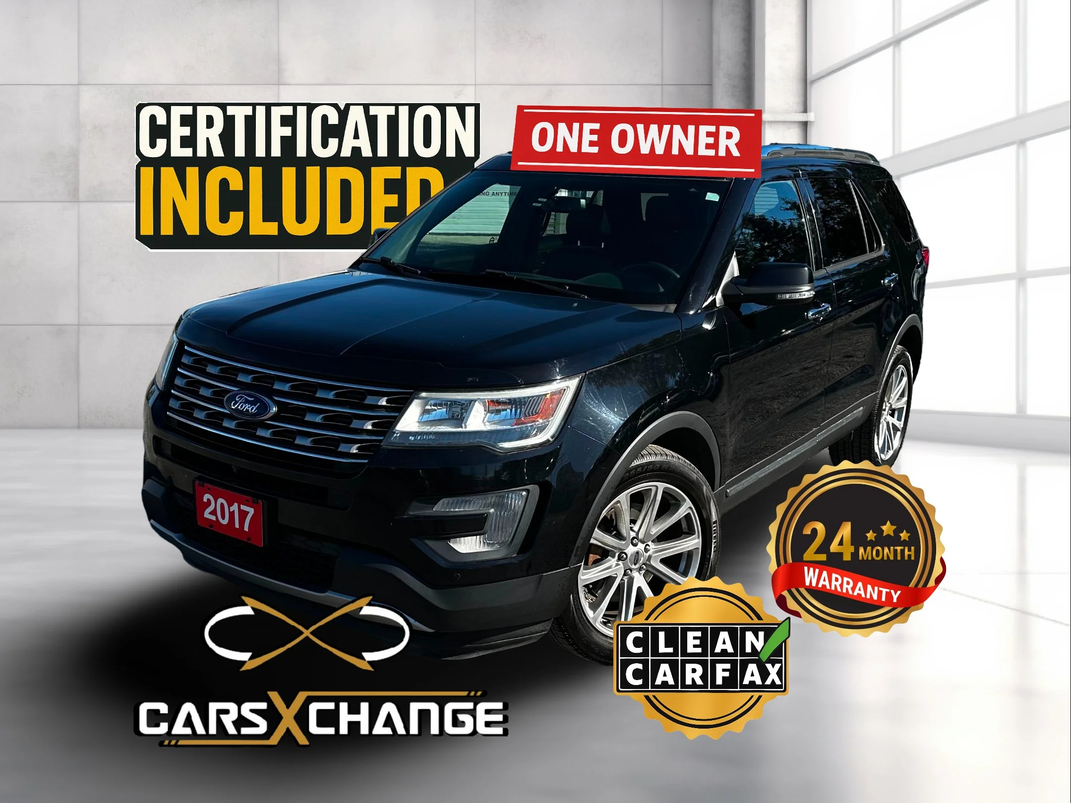 2017 Ford Explorer Limited 4WD ONE OWNER CLEAN CARFAX FULLY LOADED CERTIFY & WARRANTY (173,000KM)