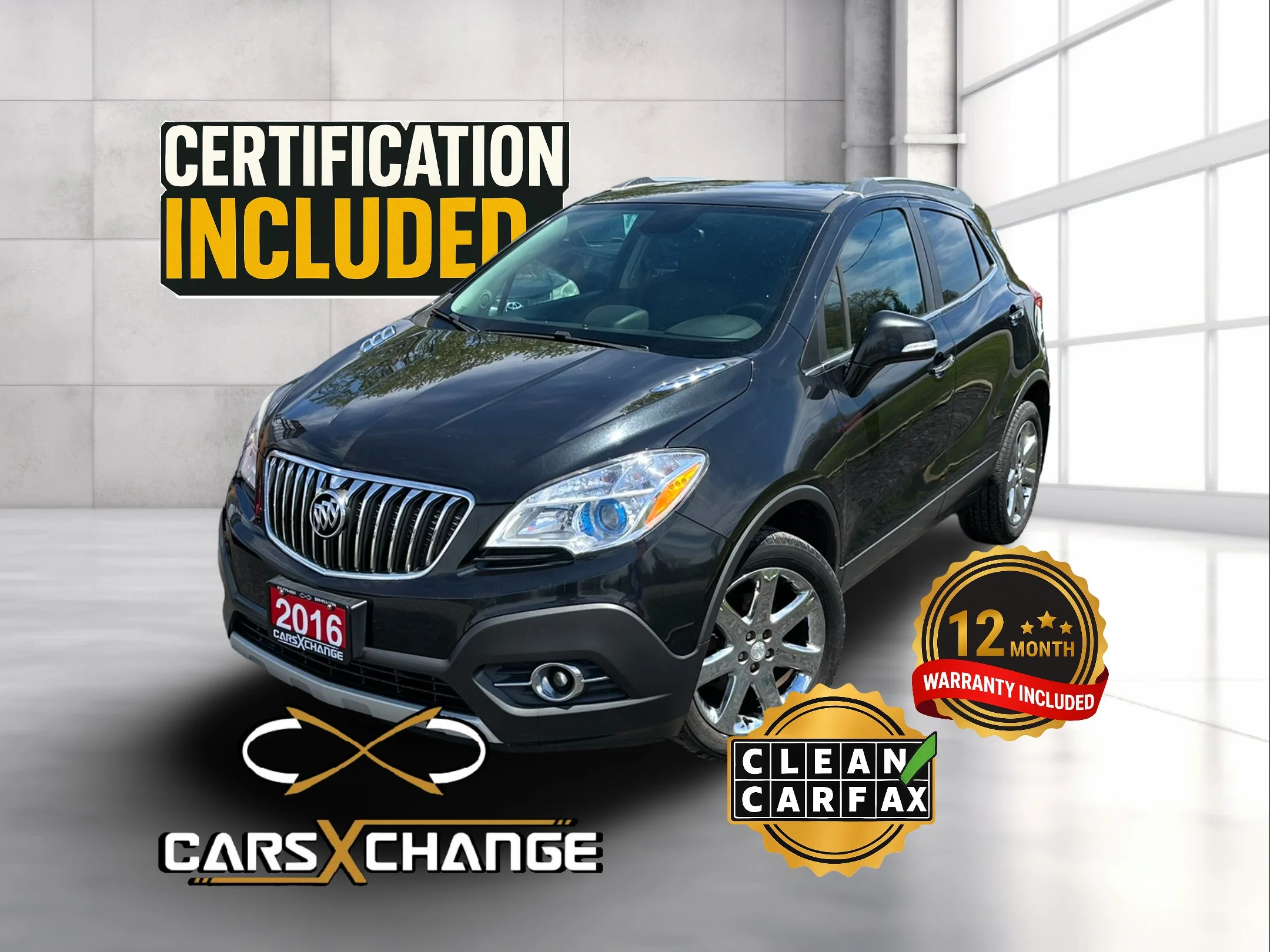 2016 Buick Encore AWD Leather CLEAN CARFAX CERTIFY & WARRANTY (150,000KM)