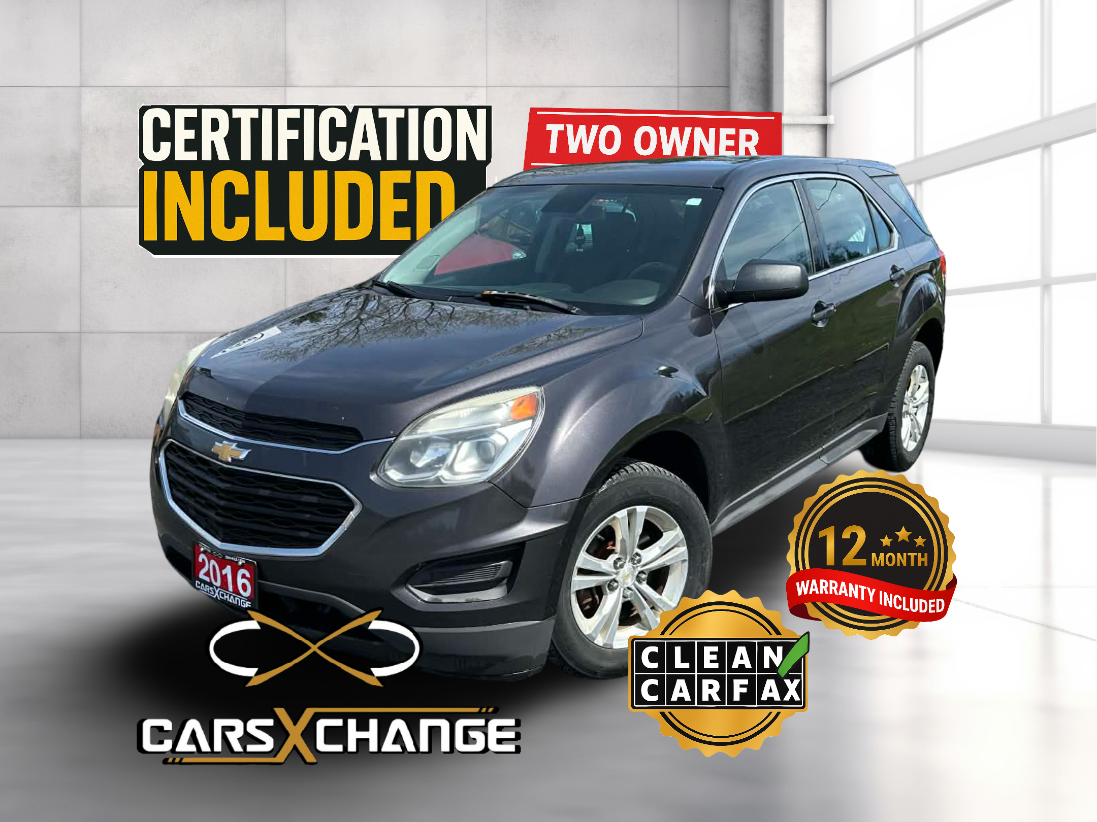 2016 Chevrolet Equinox LS FWD TWO OWNER CLEAN CARFAX CERTIFY & WARRANTY (171,000KM)