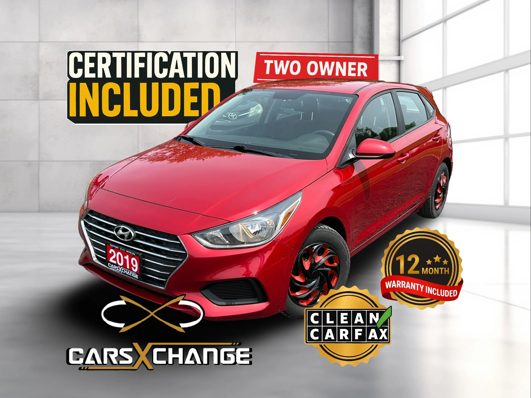 2019 Hyundai Accent Preferred TWO OWNER CLEAN CARFAX CERTIFY & WARRANTY (153,000KM)