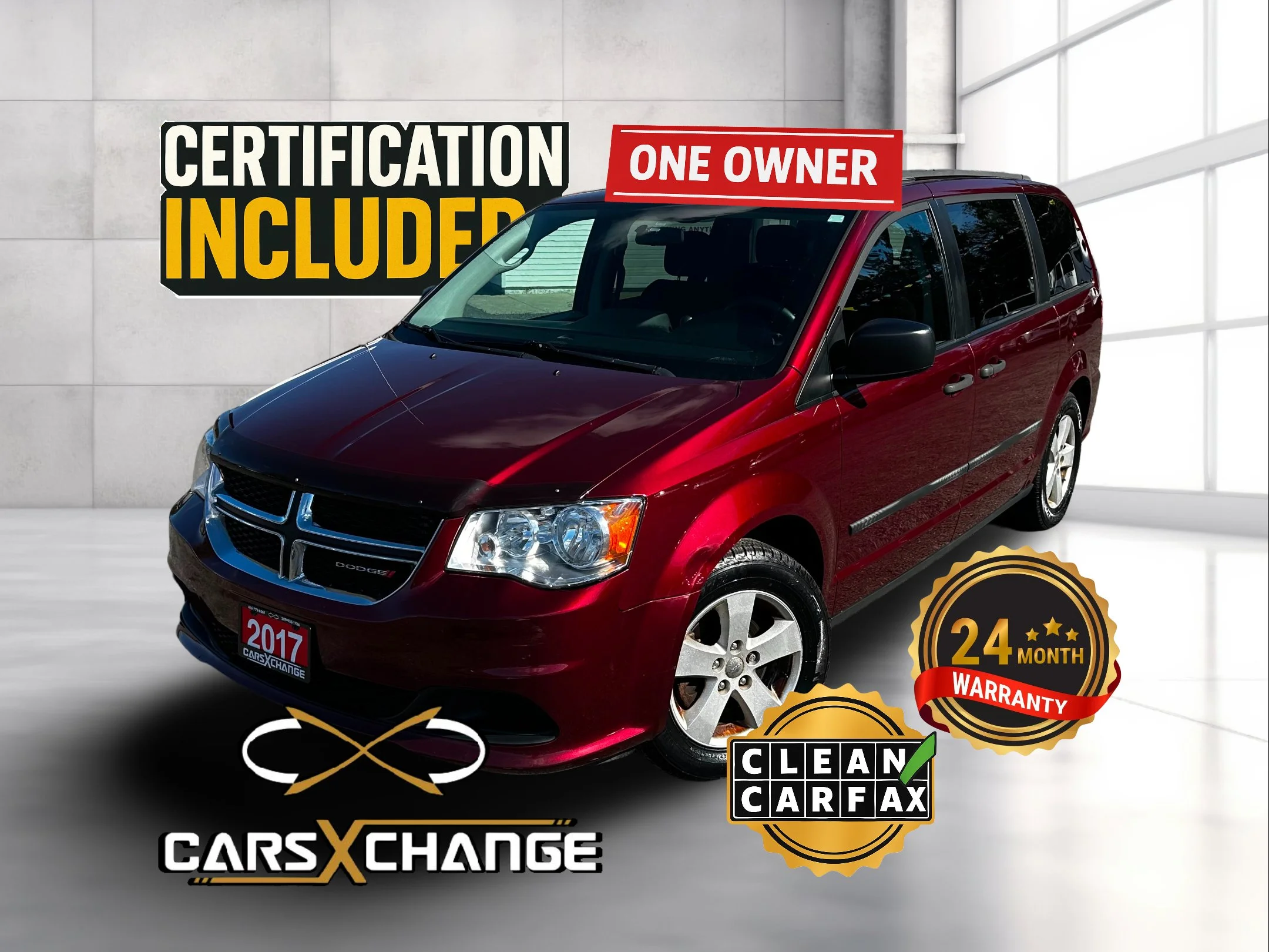 2017 Dodge Grand Caravan CVP ONE OWNER CLEAN CARFAX CERTIFY & WARRANTY (157,000KM)