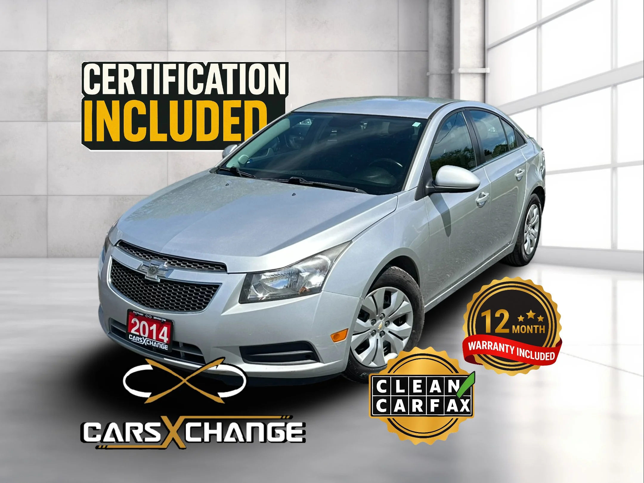 2014 Chevrolet Cruze LT CLEAN CARFAX CERTIFY & WARRANTY (143,000KM)