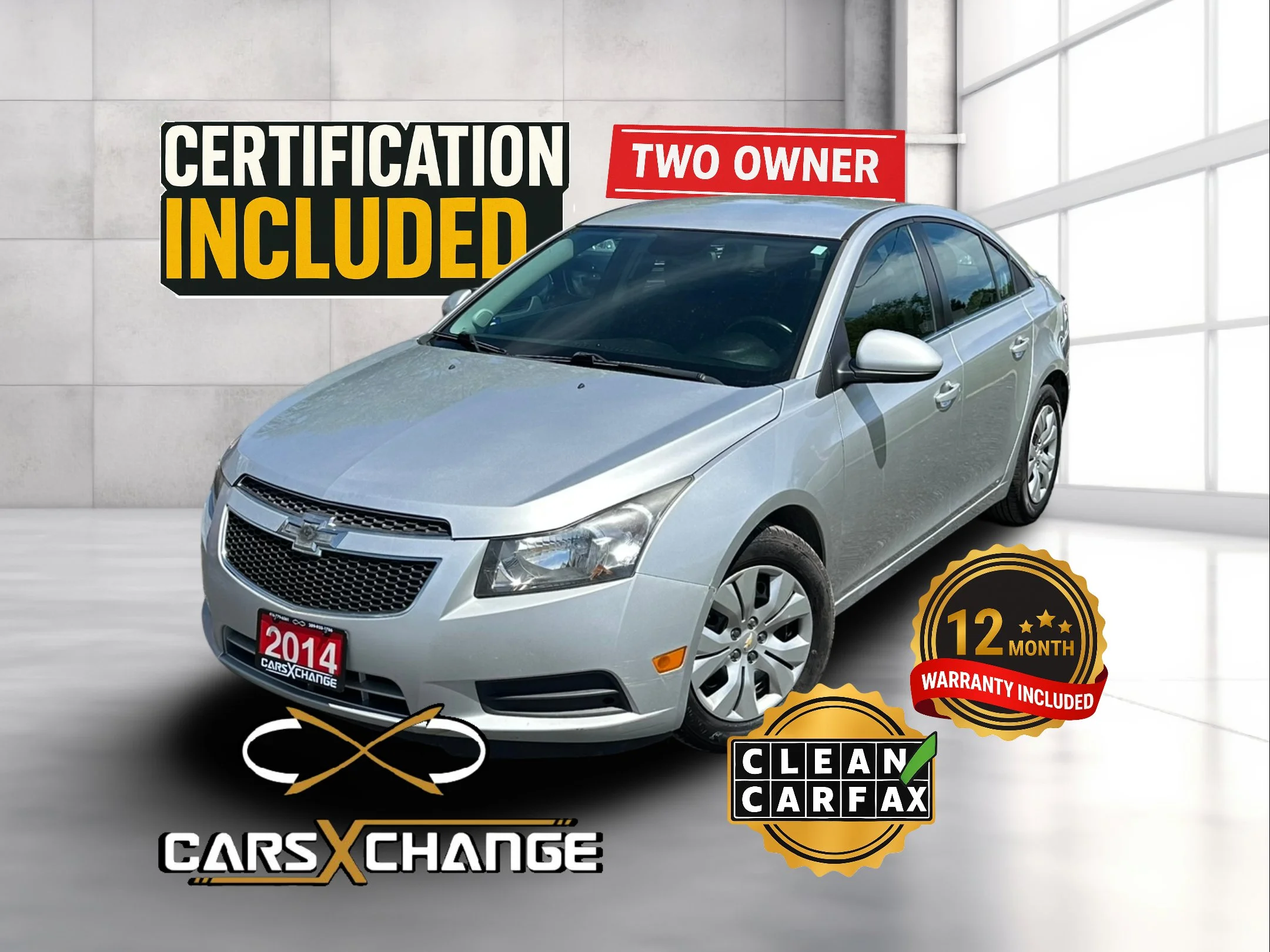 2014 Chevrolet Cruze LT CLEAN CARFAX CERTIFY & WARRANTY (143,000KM)