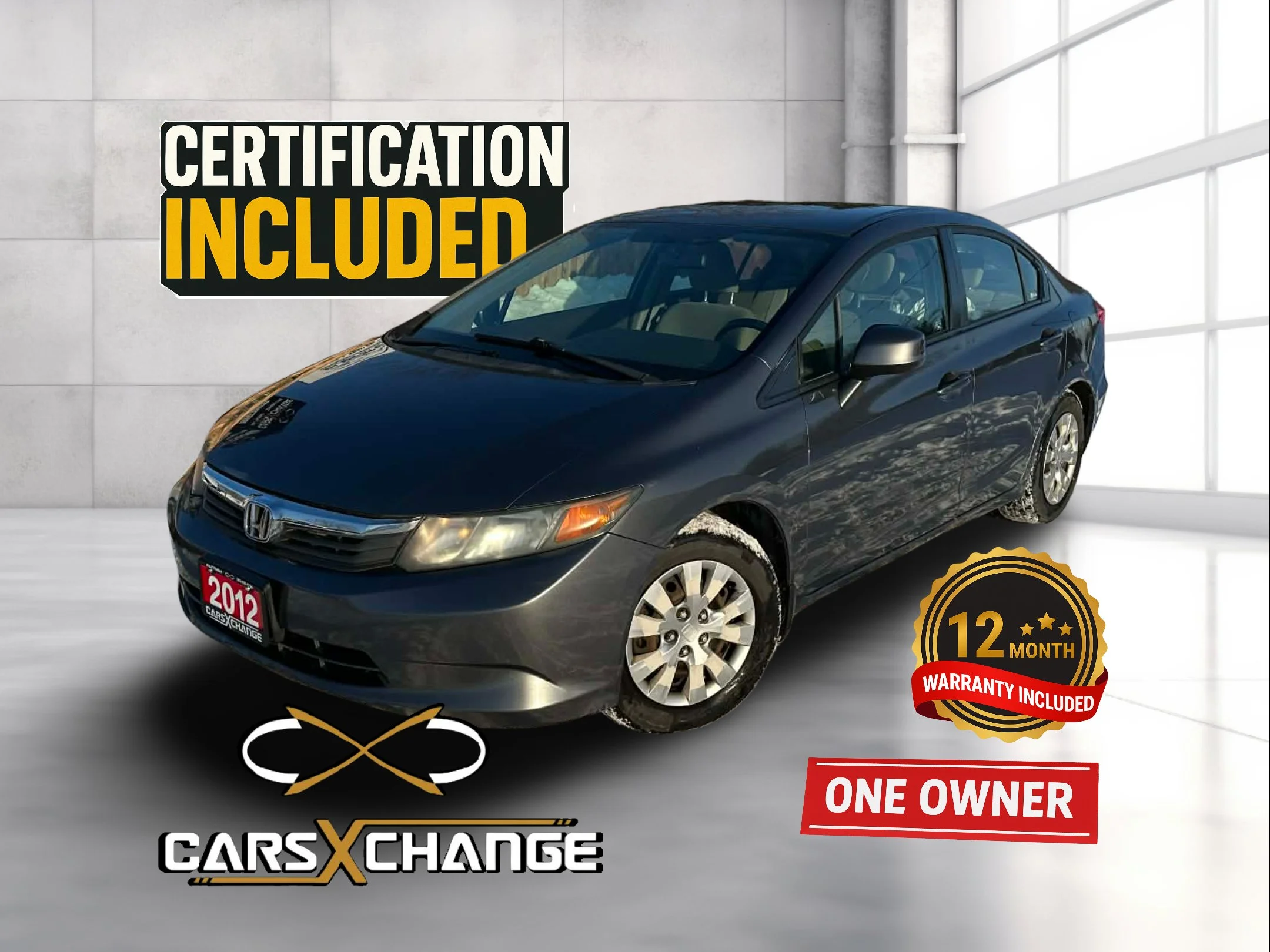 2012 Honda Civic LX ONE OWNER CERTIFY & WARRANTY (201,000KM)
