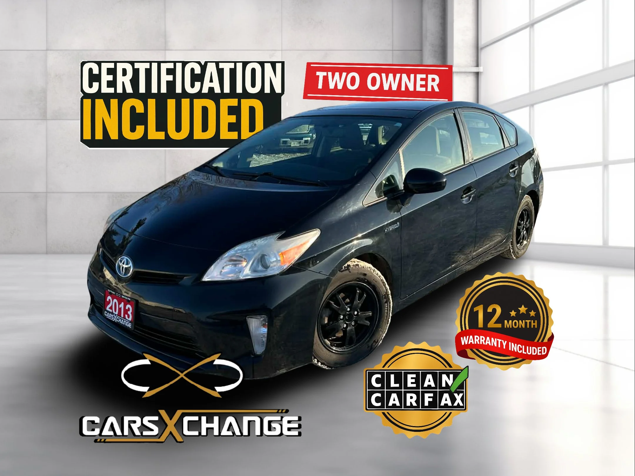 2013 Toyota Prius Hybrid Hatchback TWO OWNER CLEAN CARFAX CERTIFY & WARRANTY (119,000KM)
