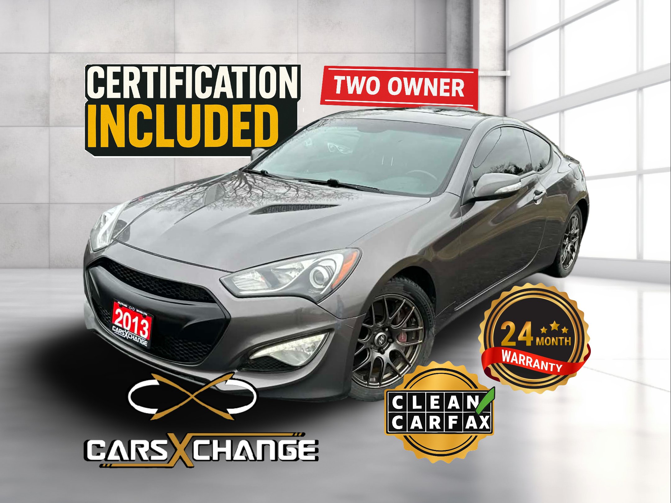 2013 Hyundai Genesis V6 GT (Brembo Brakes) TWO OWNER CLEAN CARFAX CERTIFY & WARRANTY (198,000KM)