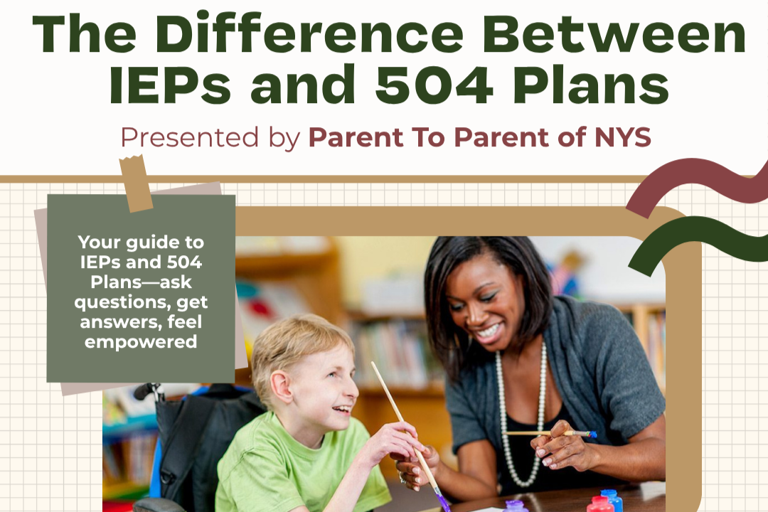 The Difference between IEPs and 504 Plans presented by Parent to Parent NYS