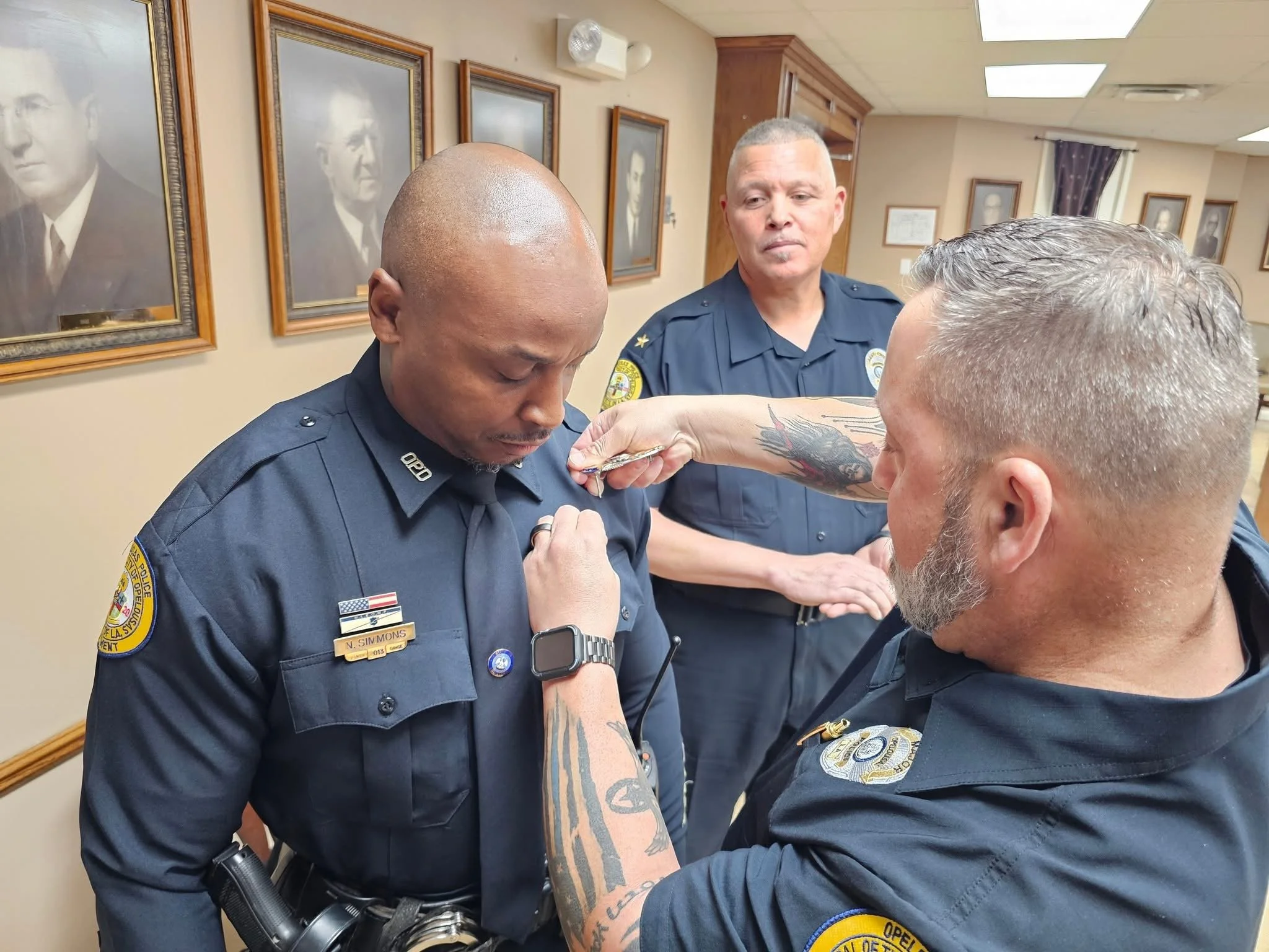 The promotional pinning of Sgt. Nelson Simmons.