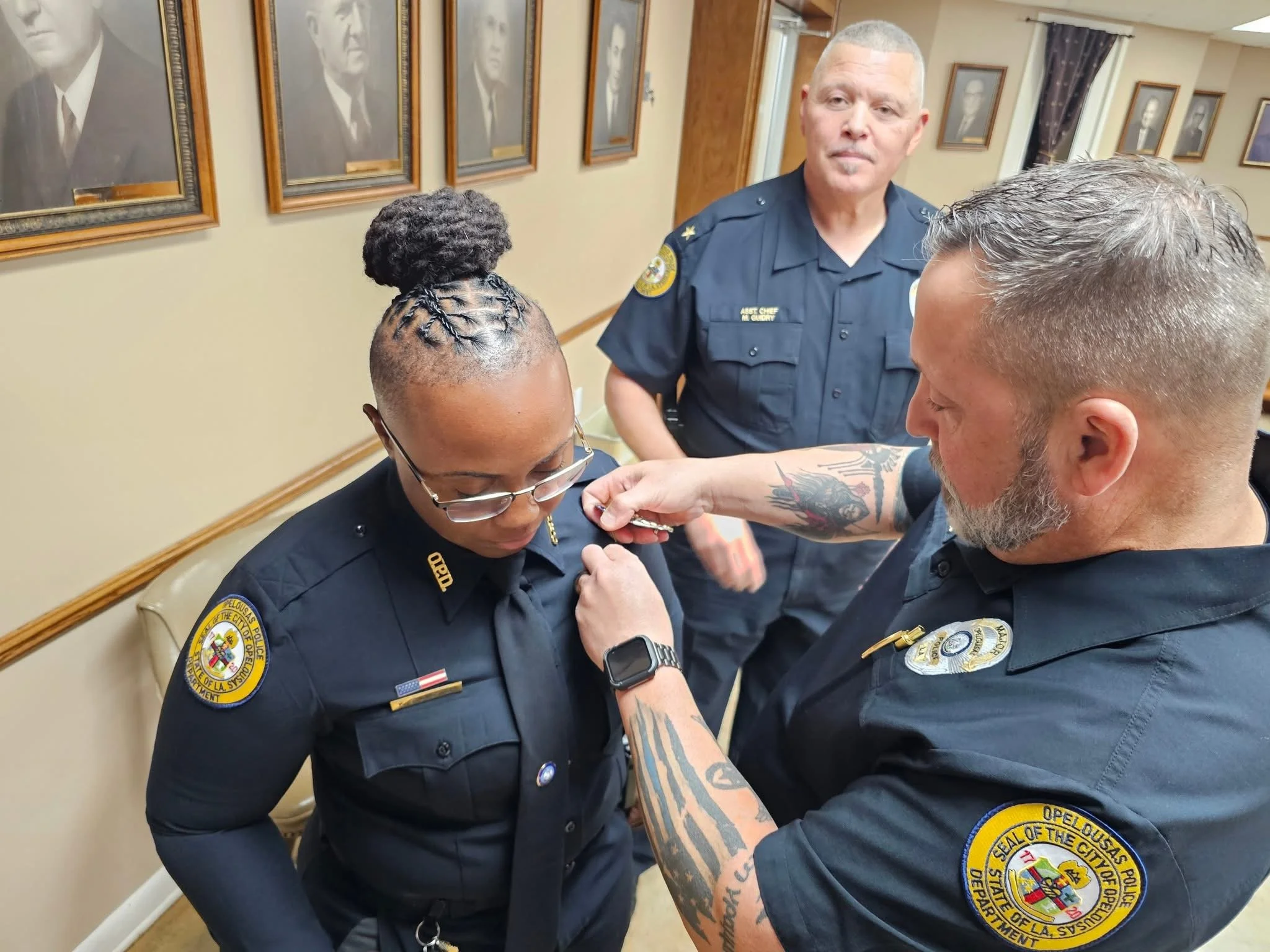The promotional pinning of Sgt. Khaedayajha Sylvester.