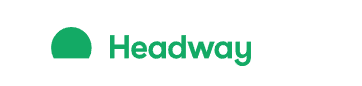 Headway logo with green semicircle and text