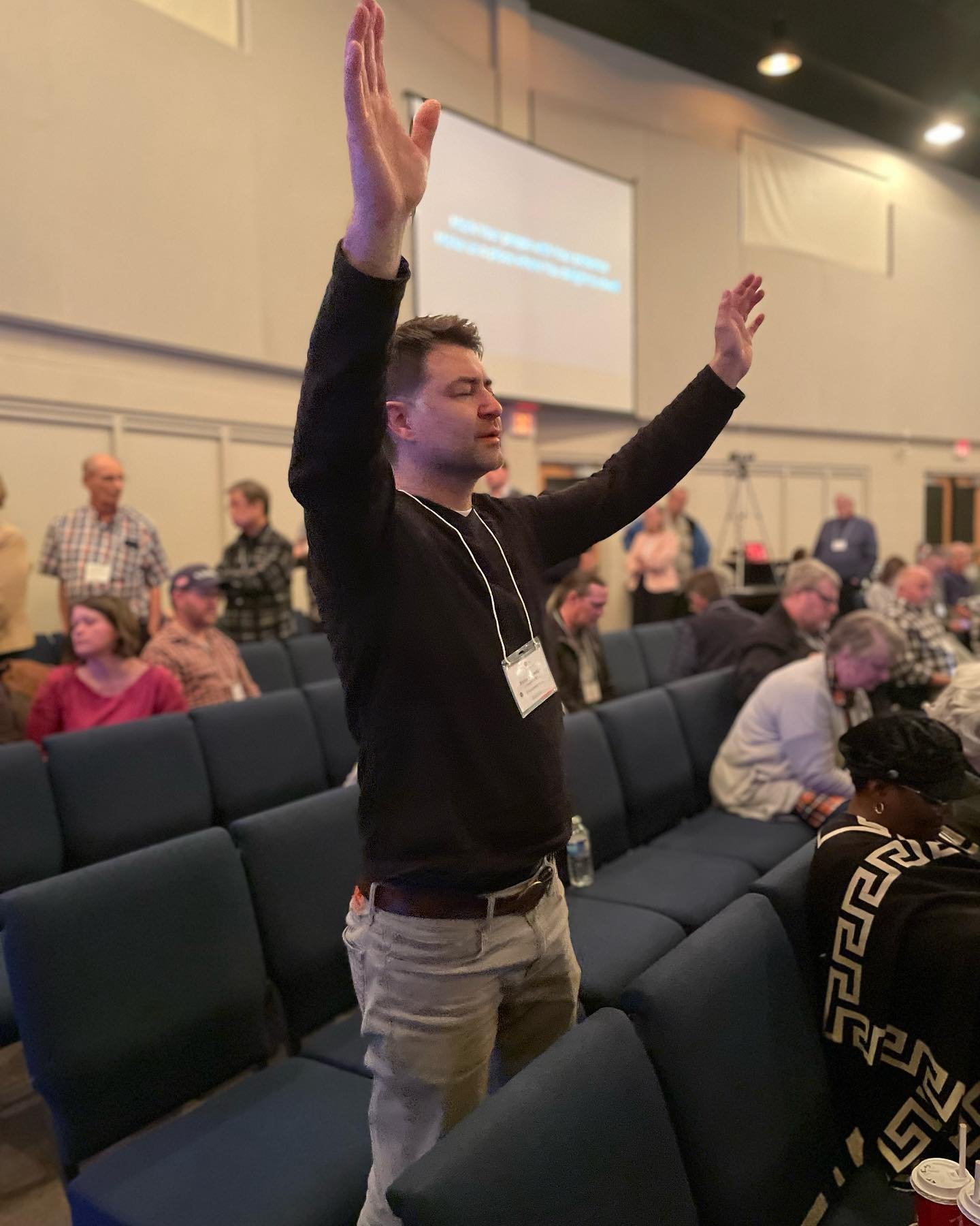 National Gathering, leader in moment of worship