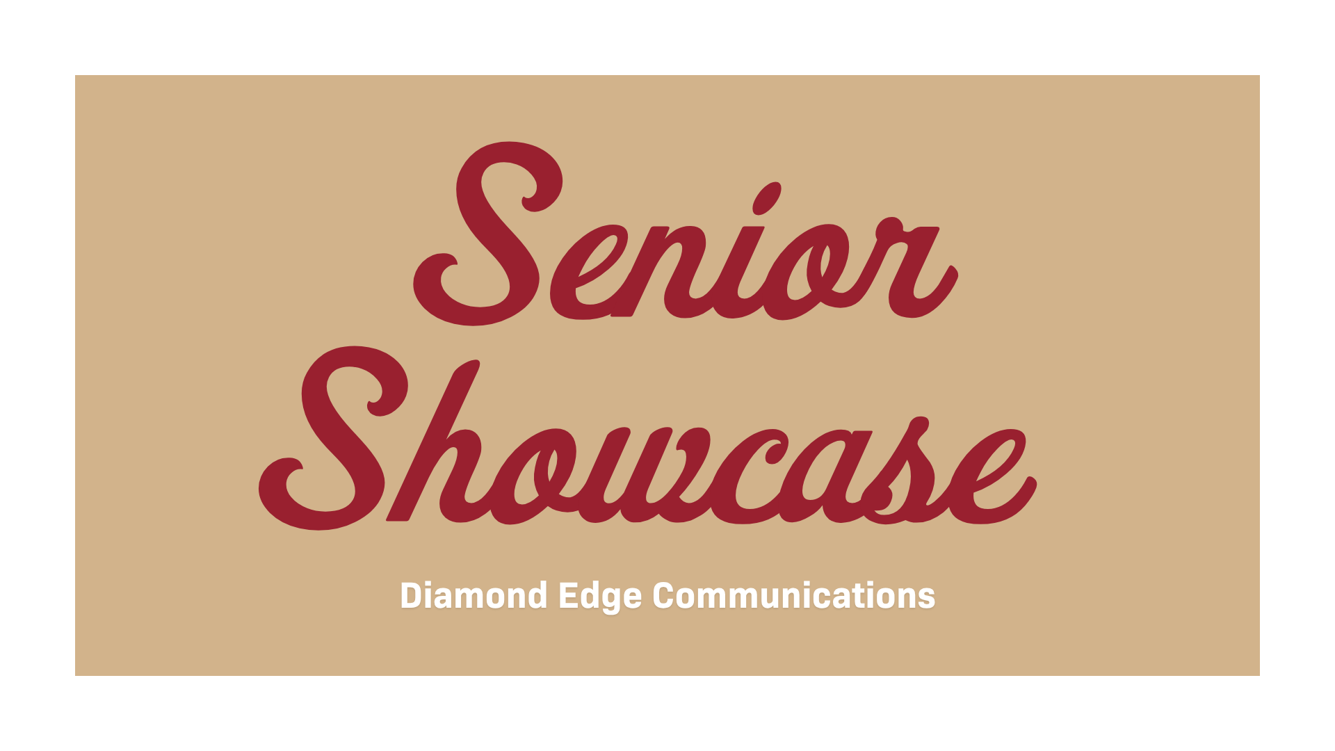 This is our final class presentation of the 2025 Senior Showcase, which was presented post event. 