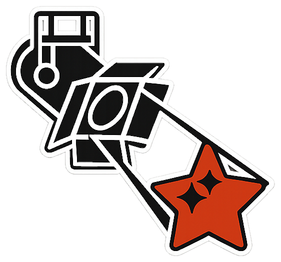 Illustration of a USB flash drive and scattered digital files, with a red star sticker, on a dark background.