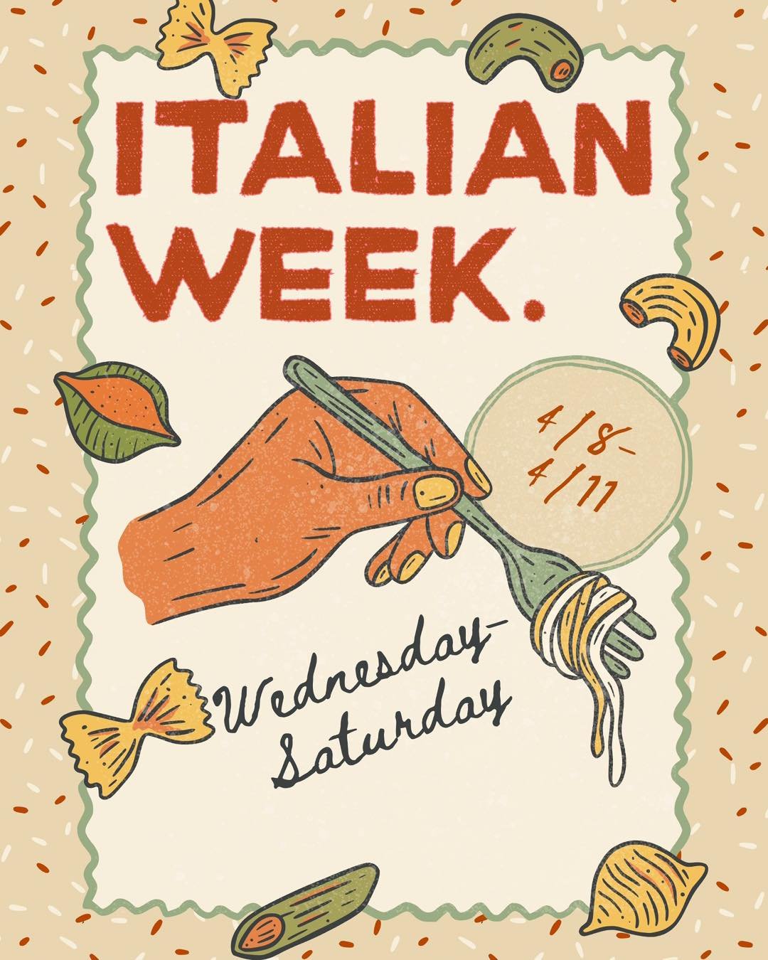 🇮🇹 Italian Week begins today at Columbus Country Club 🇮🇹

Join us April 8&ndash;11 as we feature a special lineup of Italian-inspired dishes alongside our regular menu. From classic comfort favorites to elevated takes on traditional flavors!

Whe