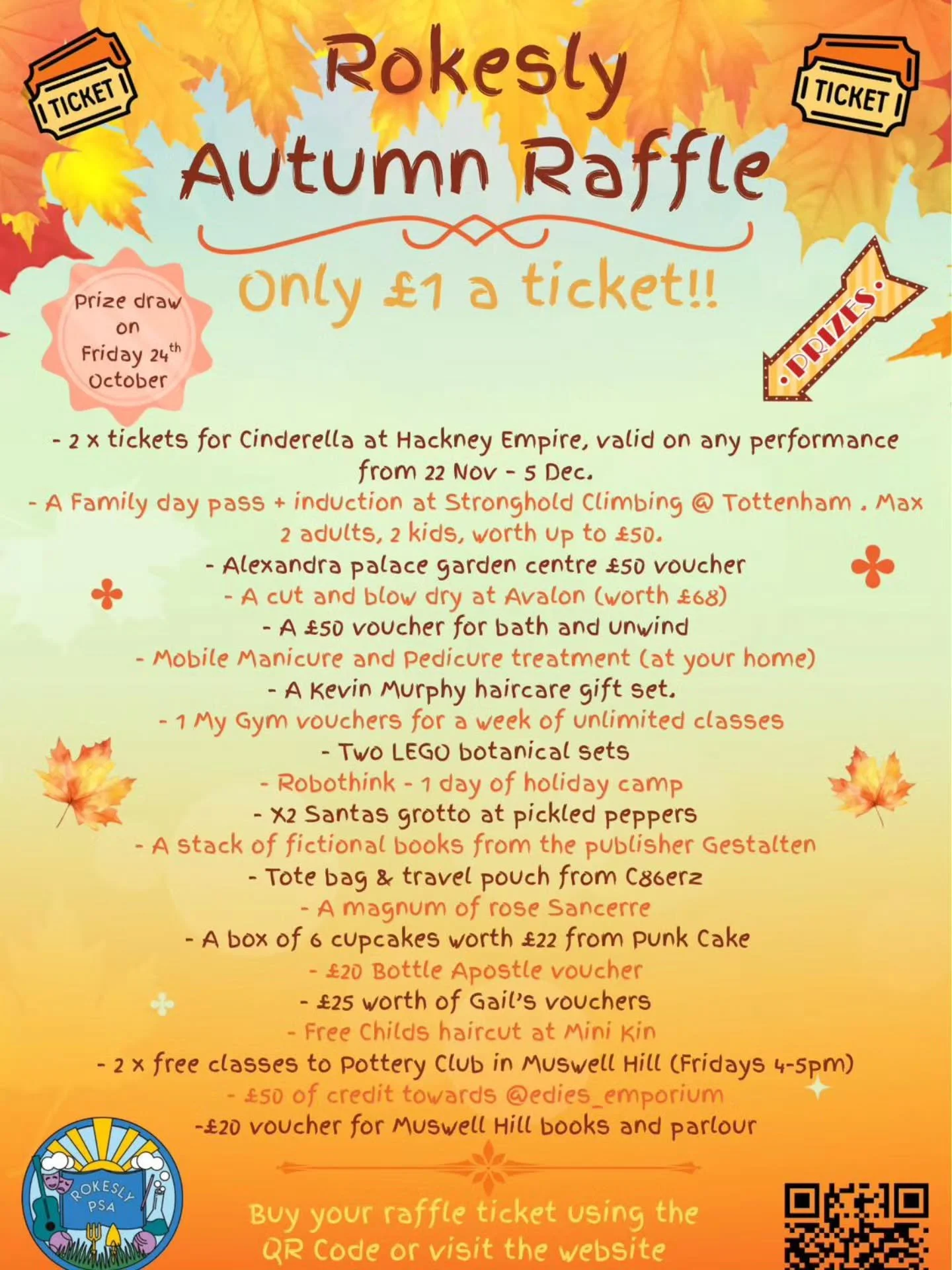 🍁 Rokesly Autumn Raffle 🍁

Our much-loved Autumn Raffle is back and it&rsquo;s a wonderful way to support Rokesly while being in with a chance to win some incredible prizes! 🎟️✨

🎁 Tickets are on sale now! Link in bio!