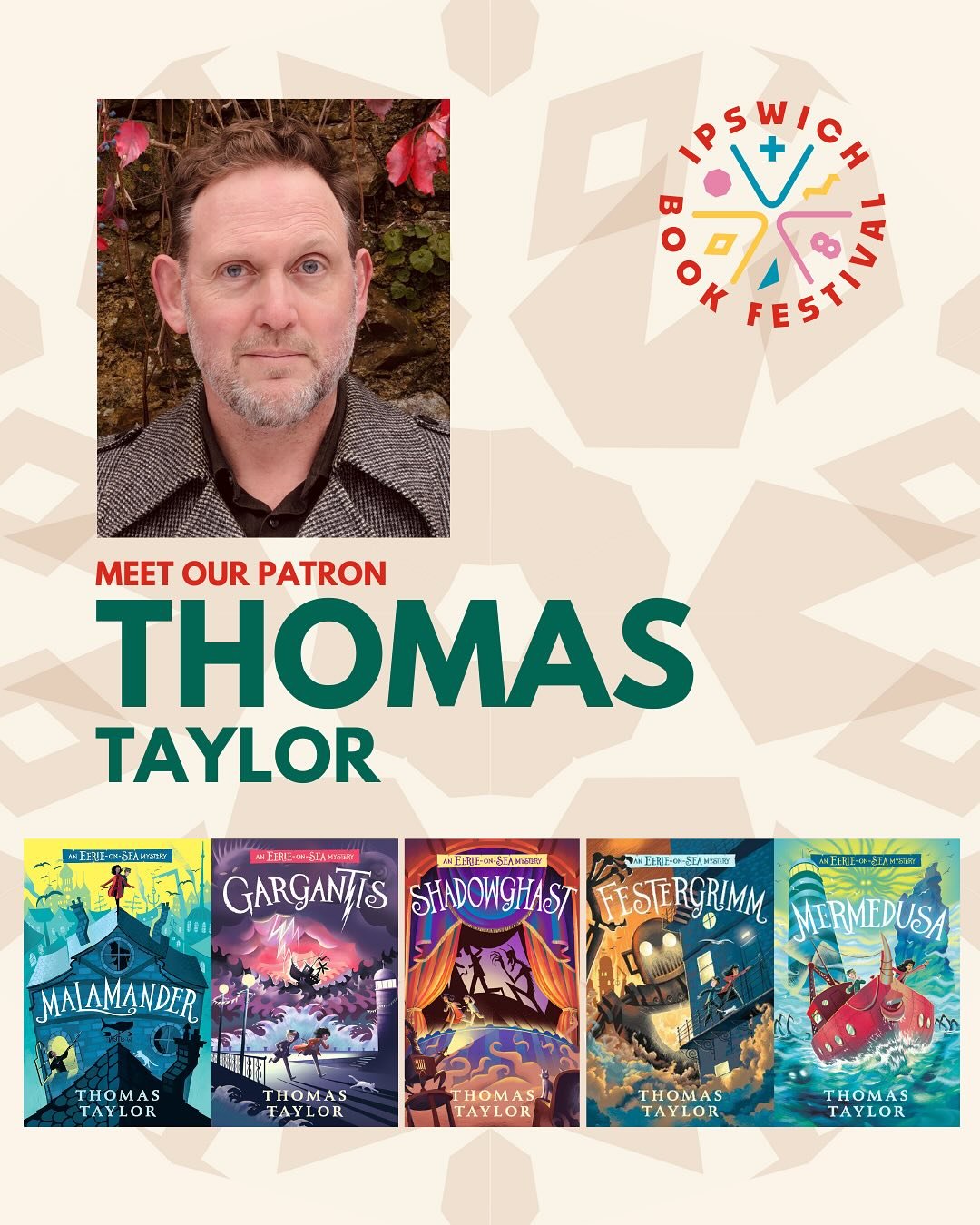 Last but not least 🥁🥁 our fifth patron is THOMAS TAYLOR! Thomas has visited Dial Lane Books numerous times as well as several schools in Ipswich. Thomas is brilliant at world-building and telling a story that makes you feel as if you are friends wi