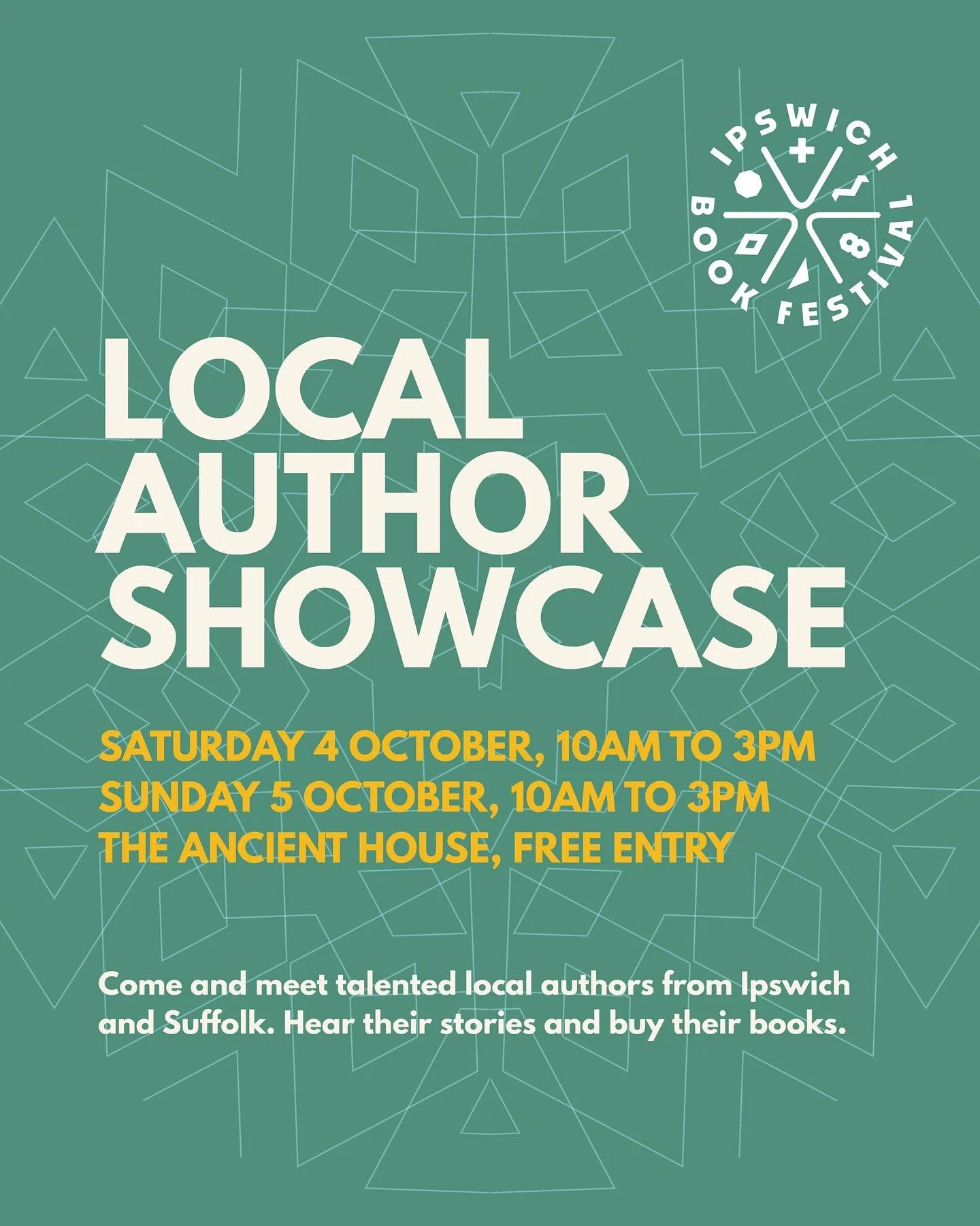 Saturday 4 October and Sunday 5 October, 10am to 3pm, The Ancient House. Free entry.

Ipswich and Suffolk are home to a wealth of talented and creative writers. This festival is proud to support and showcase their work in partnership with independent