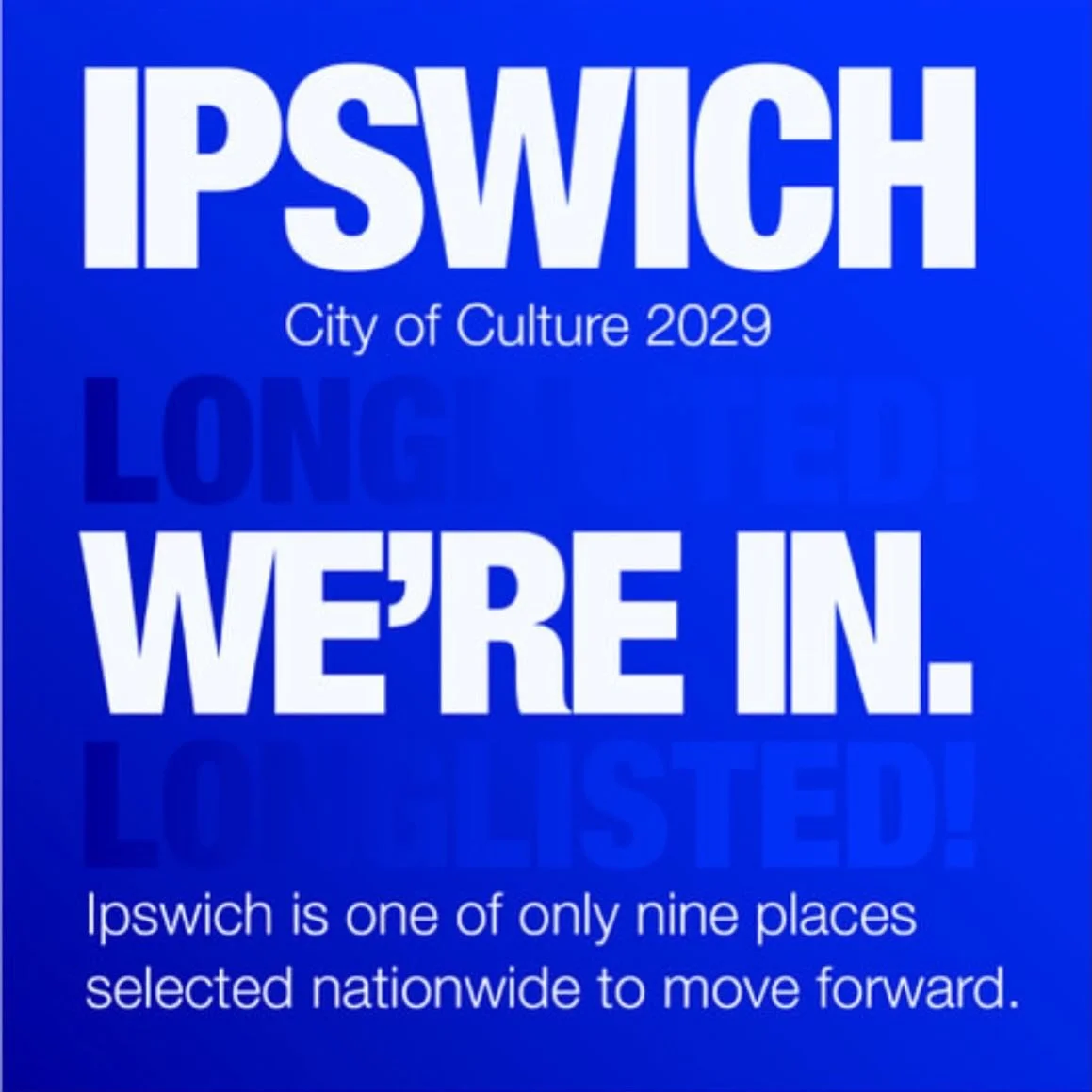 Well, we are delighted and excited for Ipswich - but was it ever in doubt? So thrilled they saw what we see &hearts;️ Well done to all involved. And THANK YOU @jackabbott90 @allaboutipswich @ipswichgov @danceeast @ipswichtown @birkettsllp @suffolknew
