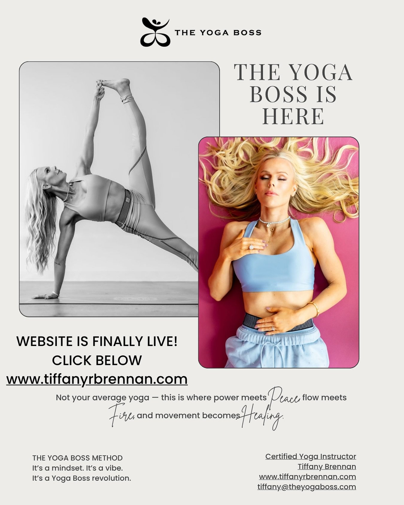 We&rsquo;re LIVE and we&rsquo;re LOUD&mdash; Go check it out! 
🔗Link in bio or www.theyogaboss.com 

I built this space for the rule-breakers, the healing hearts, the messy middles, the Mamas, the Minis, the Movement Makers.

This is where movement 