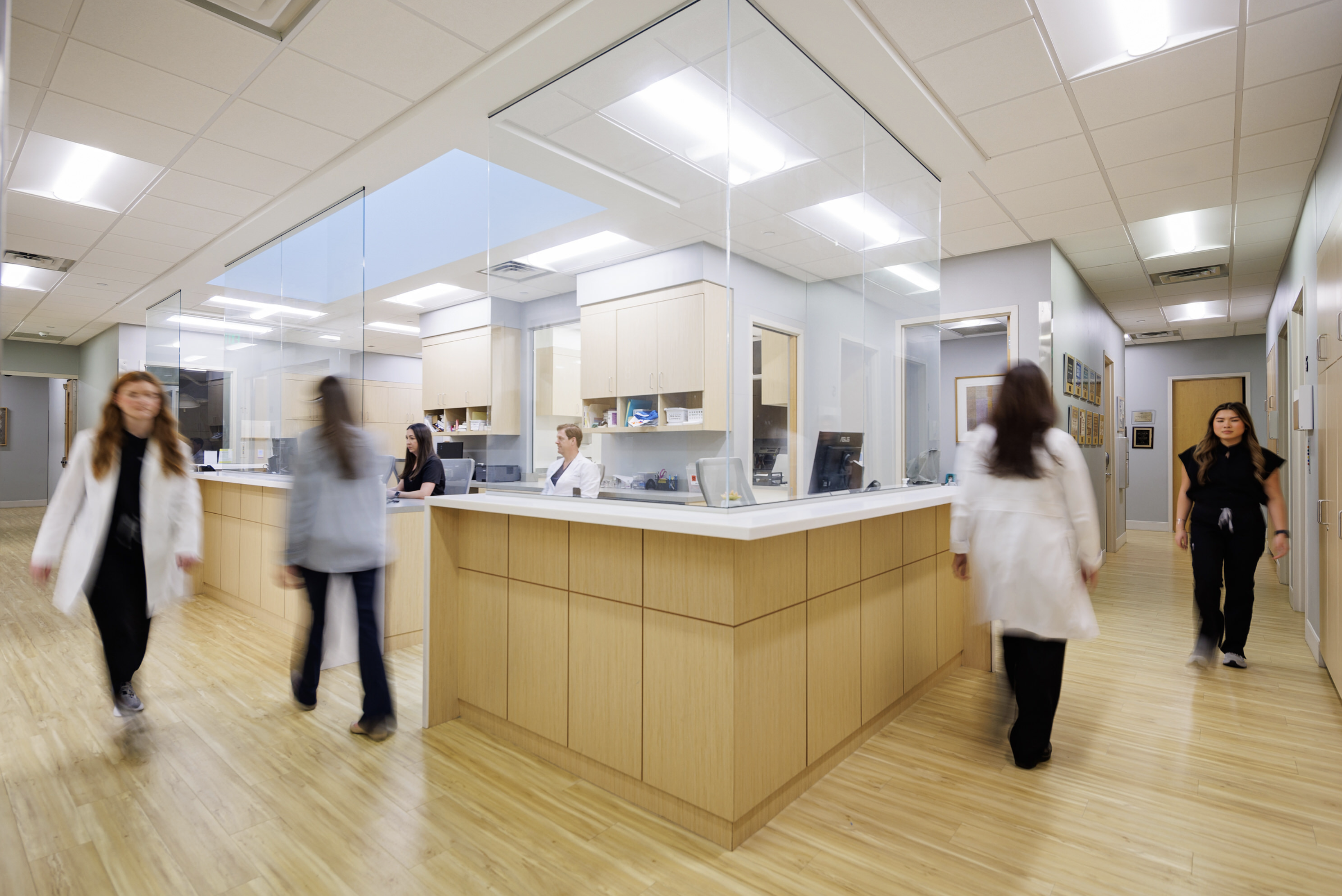 Derma office clinic busy at work