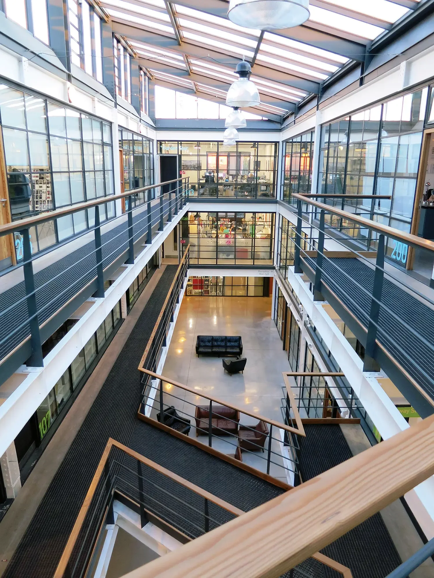 Great Western Studios — Full-Height Atrium from Upper Staircase, London
