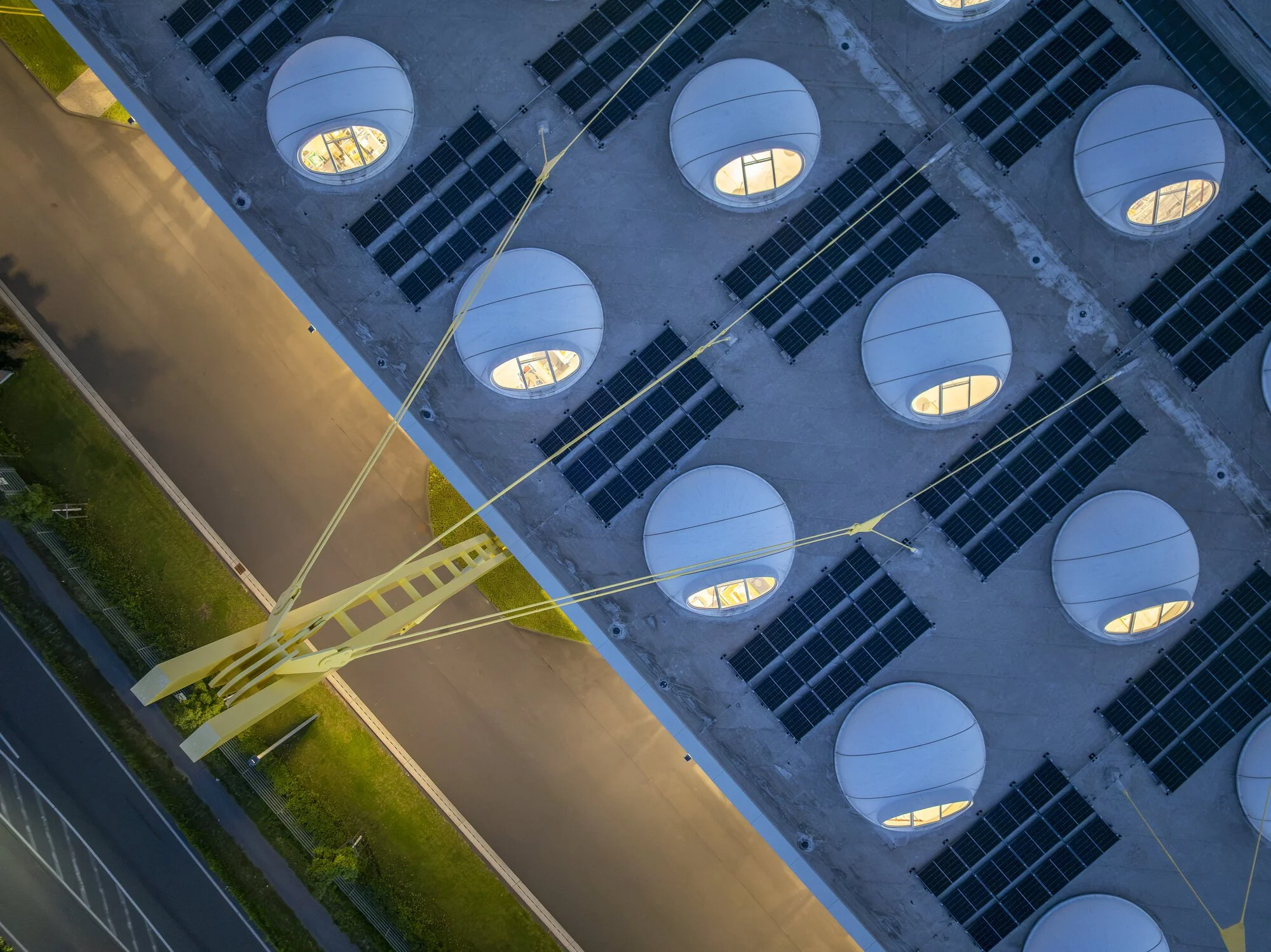 Bryden Wood Integrated Design Roofdome Solar Array Aerial