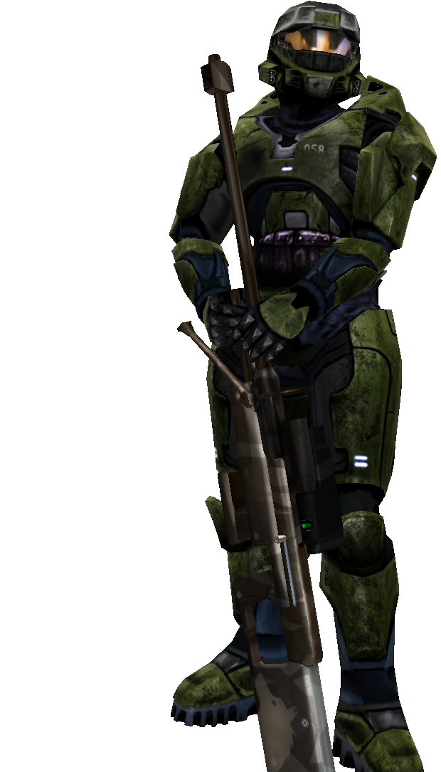 Linda from Combat Revolved, standing proudly with her sniper rifle, the Nornfang