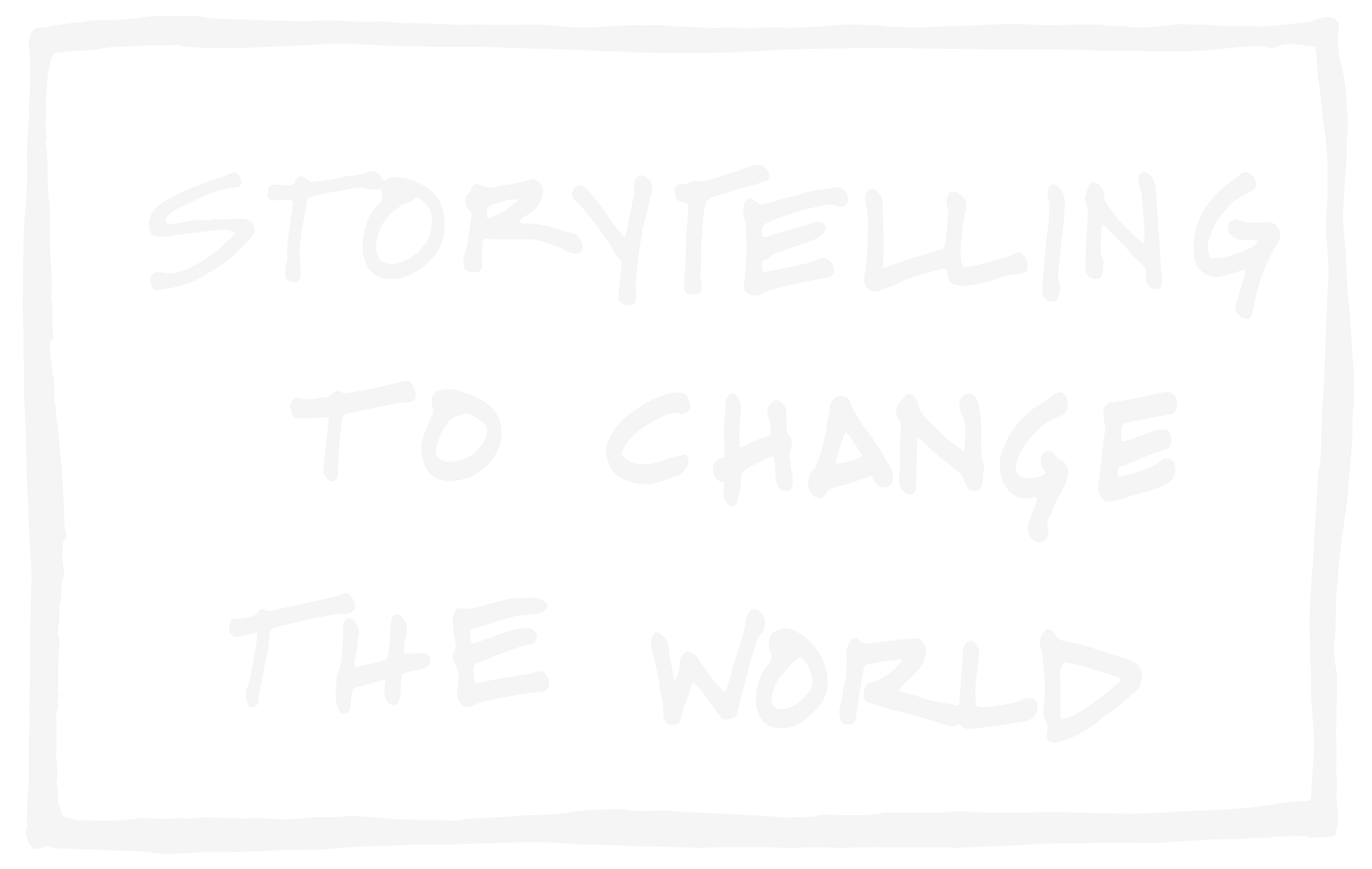 "Storytelling to Change the World" written in white text on a black background.