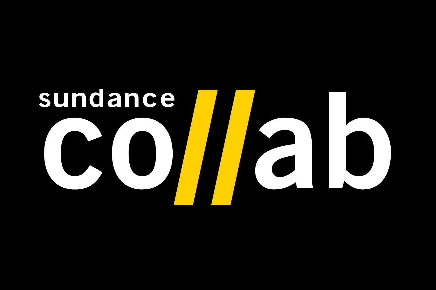 Sundance Collab logo with stylized text on a black background.
